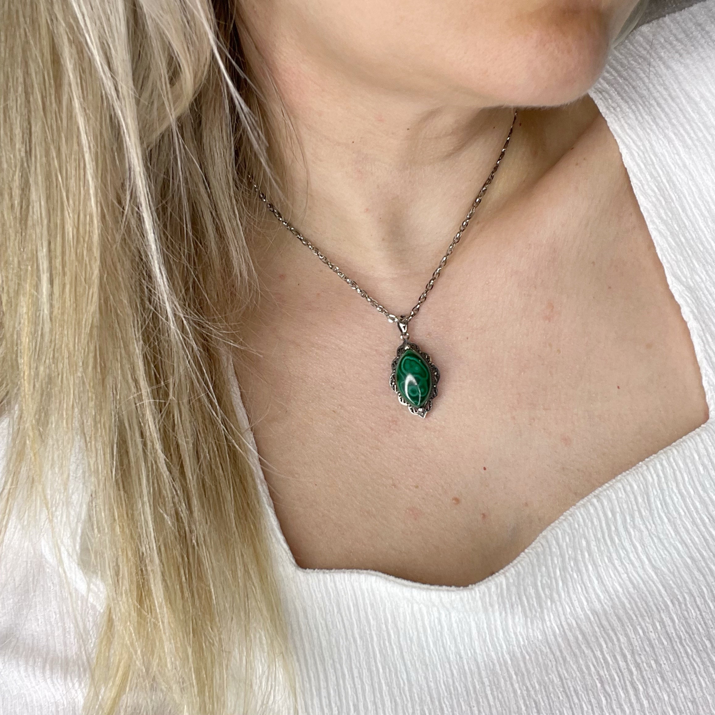 Ciondolo Malachite - Argento 925