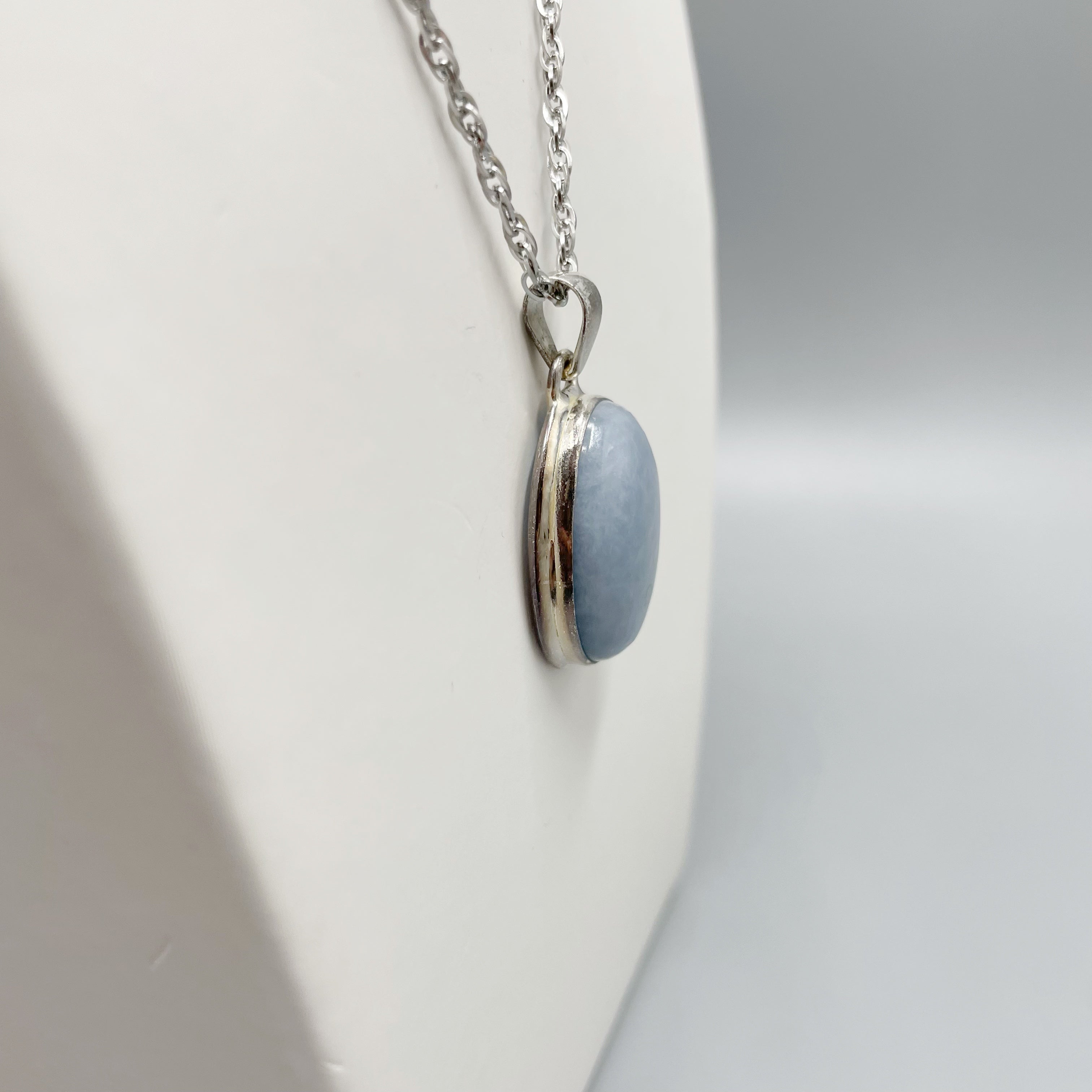 Ciondolo Angelite Ovale - Argento 925