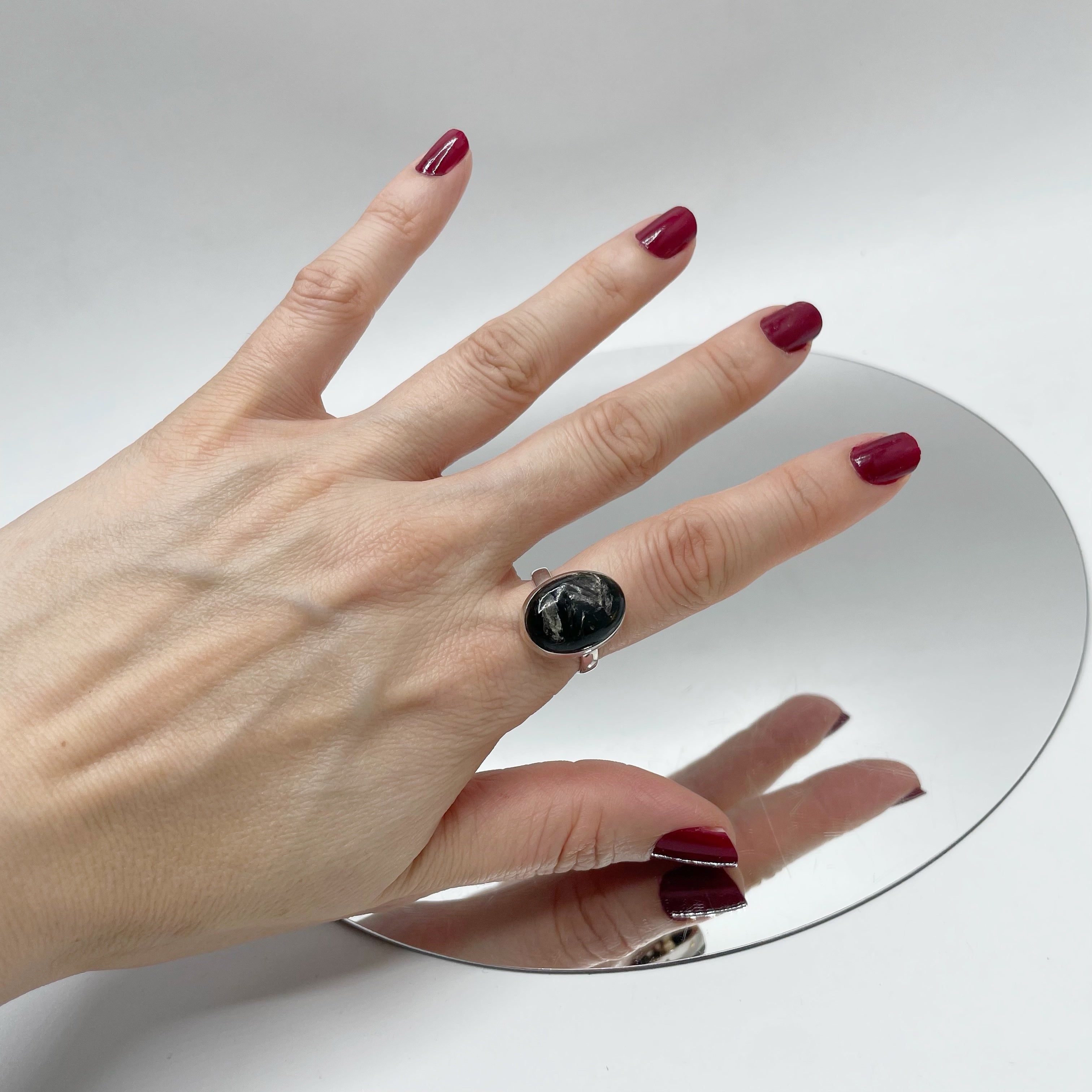 Anello Serafinite nera - Argento 925
