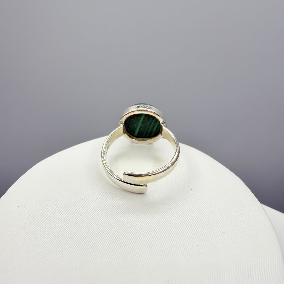 Anello tondo Malachite | Argento 925