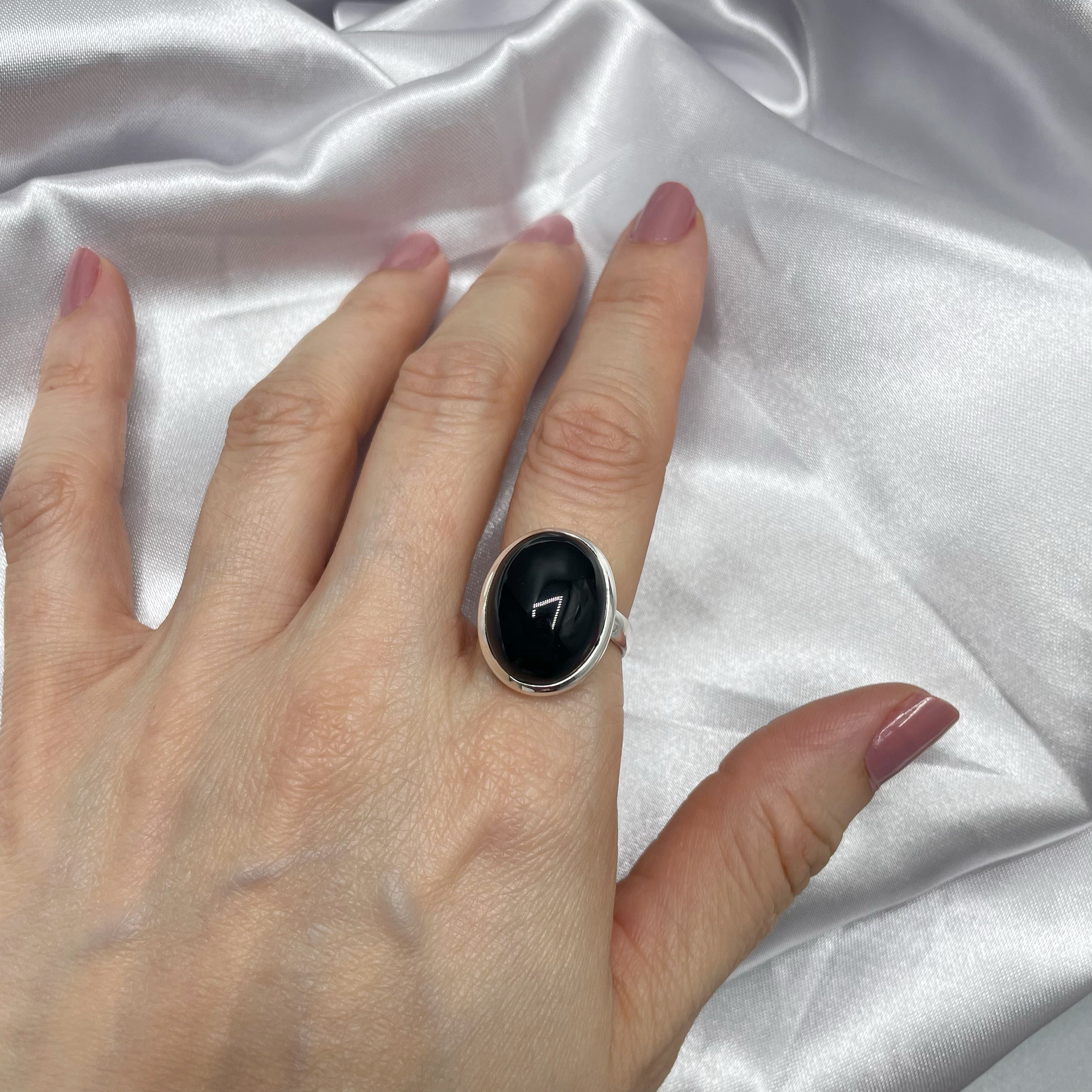 Anello Onice nero e Argento 925