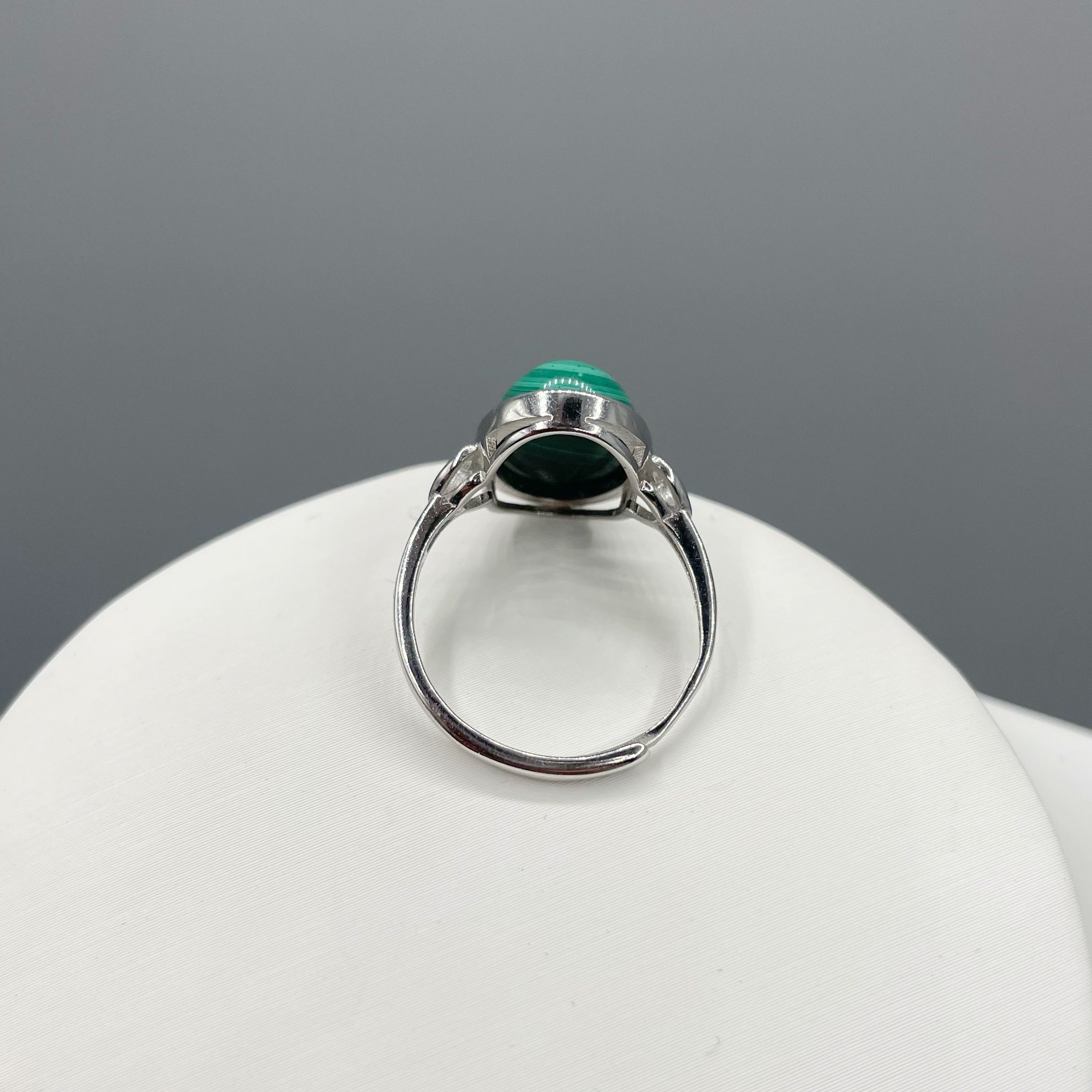 Anello Malachite Ovale - Argento 925