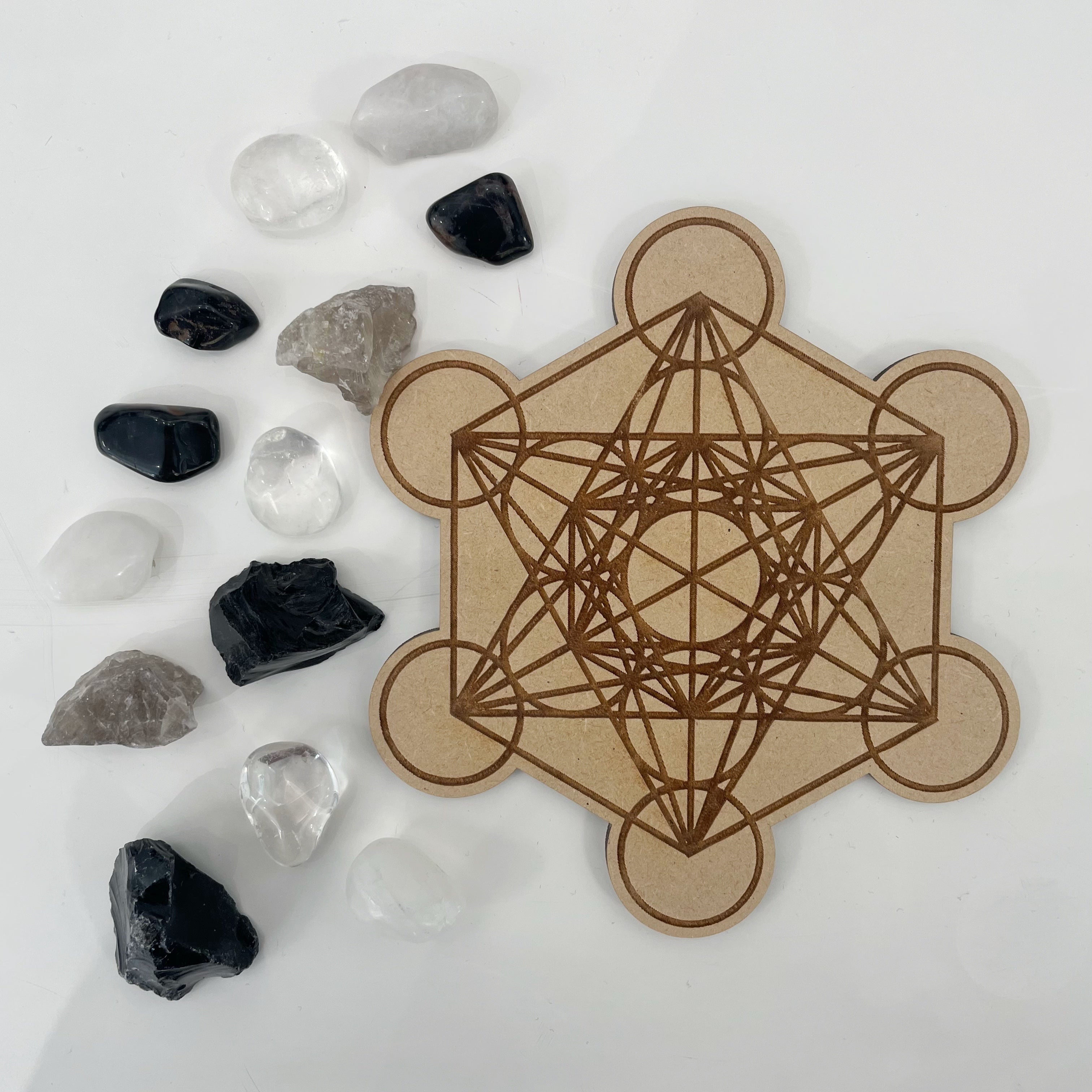 Tavola per Griglia energetica + 13 Cristalli - PROTEZIONE Cubo di Metatron