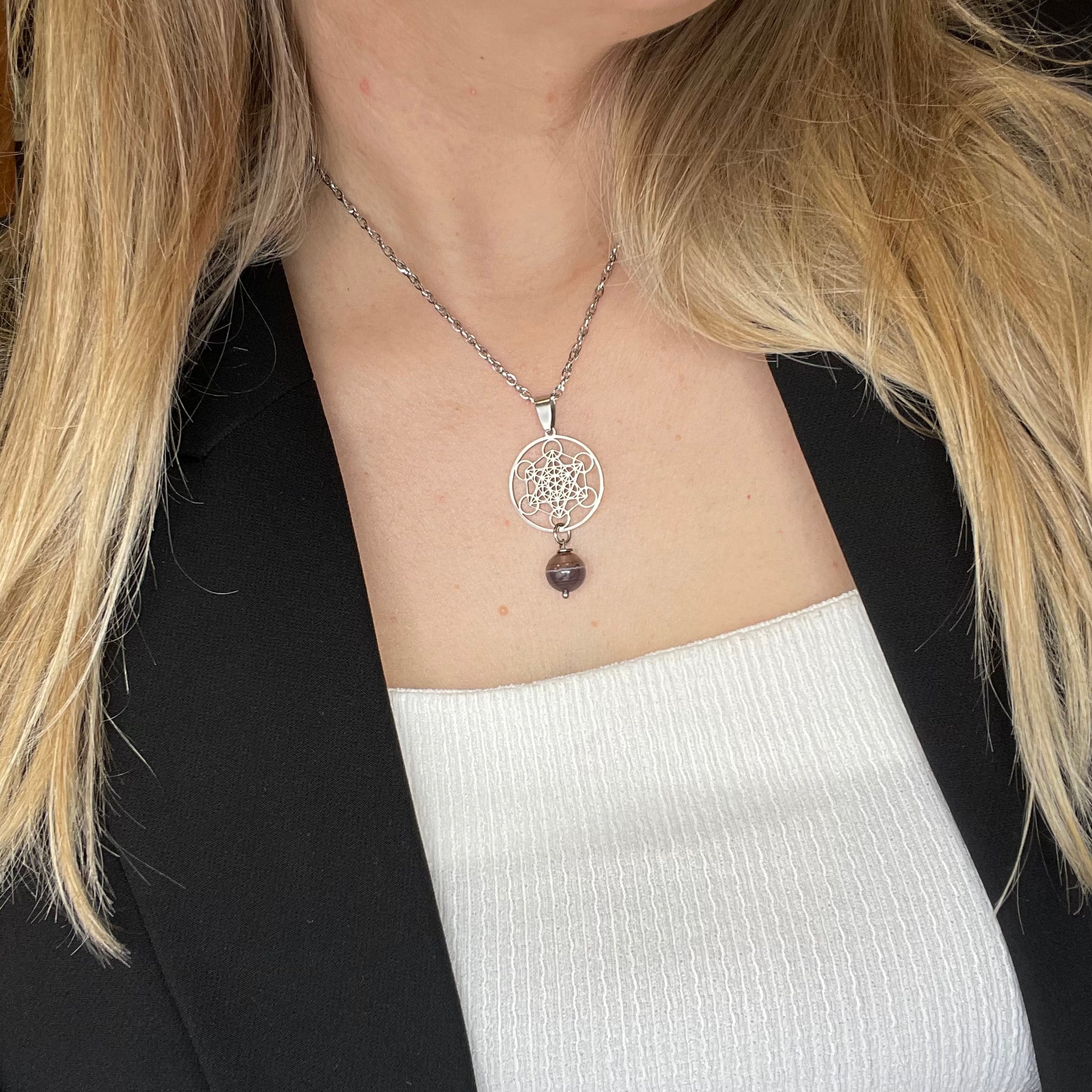 Collana Occhio di Shiva e Cubo di Metatron