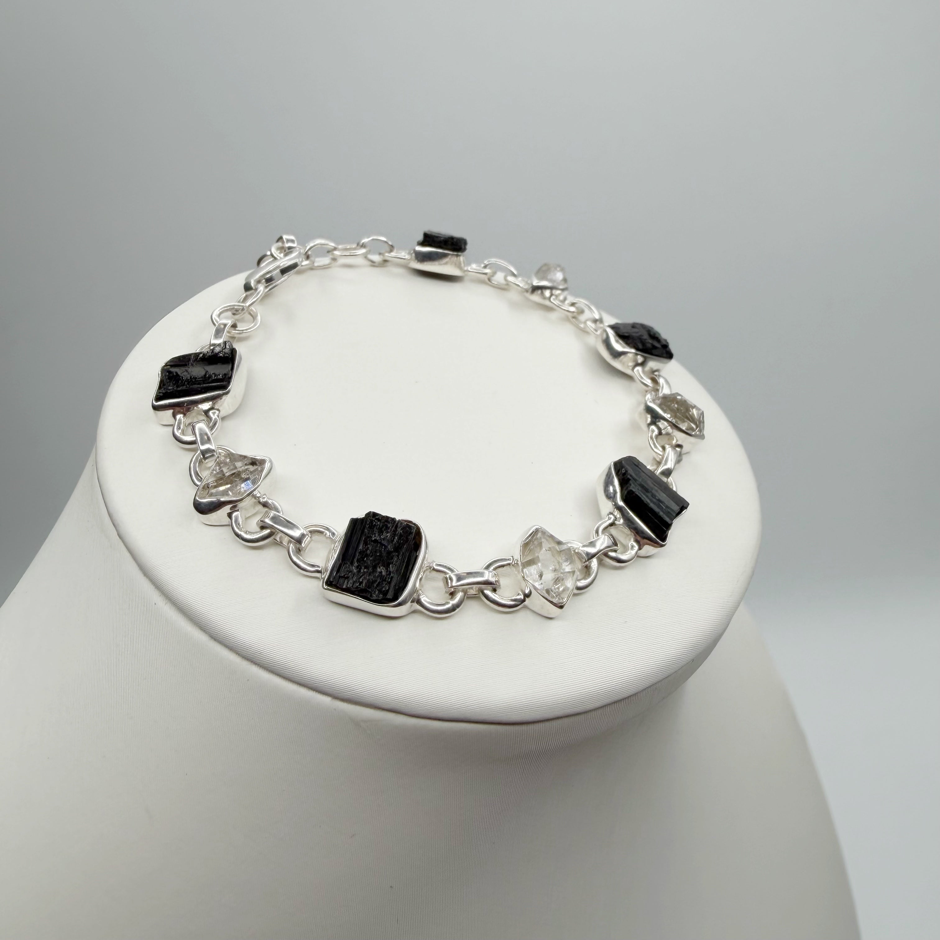 Bracciale Tormalina e Diamante Herkimer - Argento 925