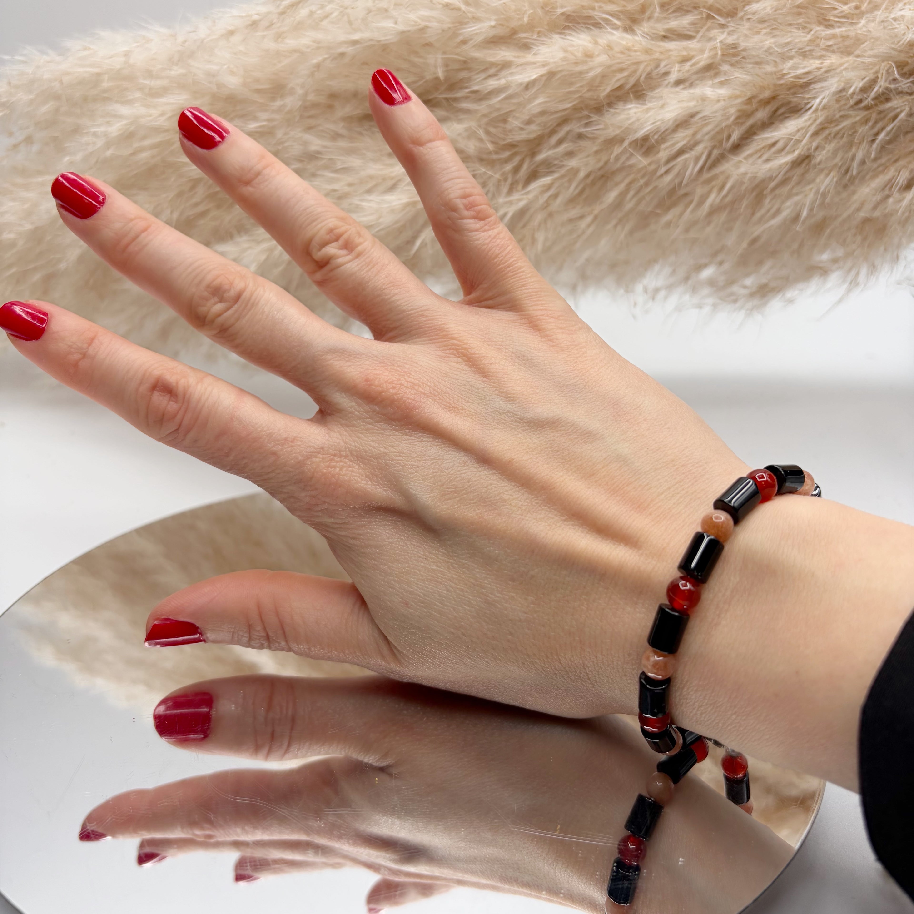 Bracciale Good Vibes - Onice, Pietra del Sole e Corniola - LIMITED EDITION