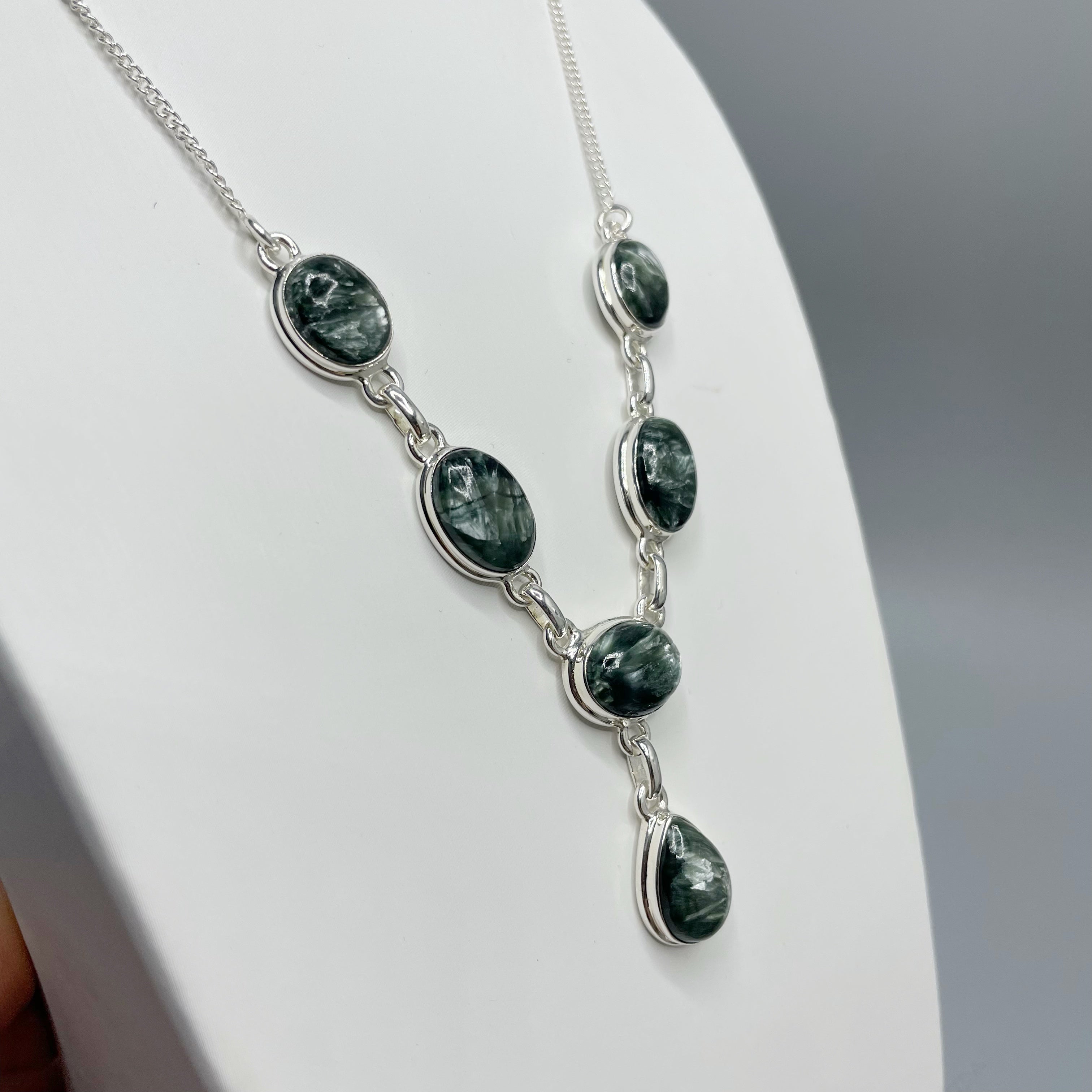 Collana Serafinite Verde Argento 925