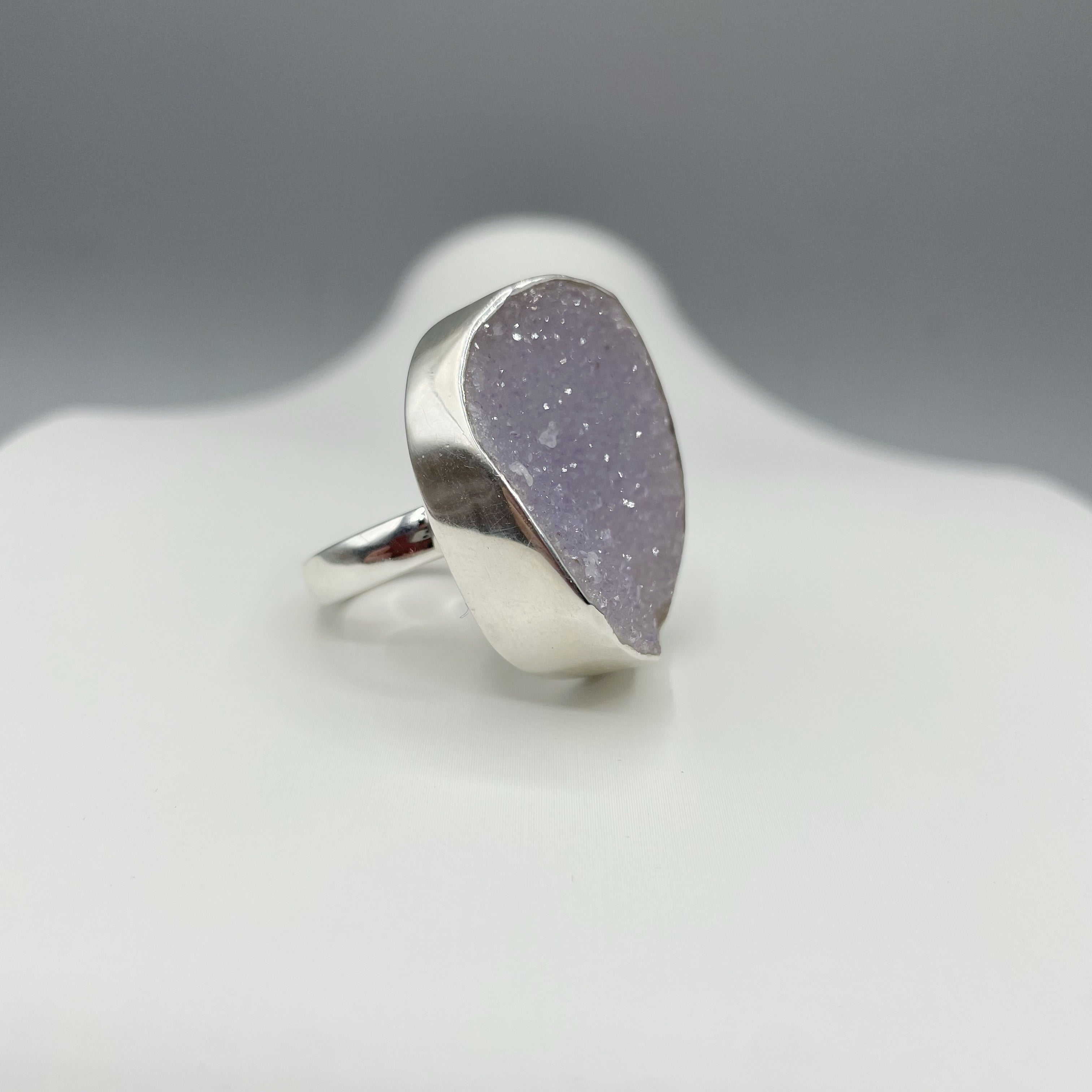 Anello Drusa di Quarzo Lavanda e Argento 925