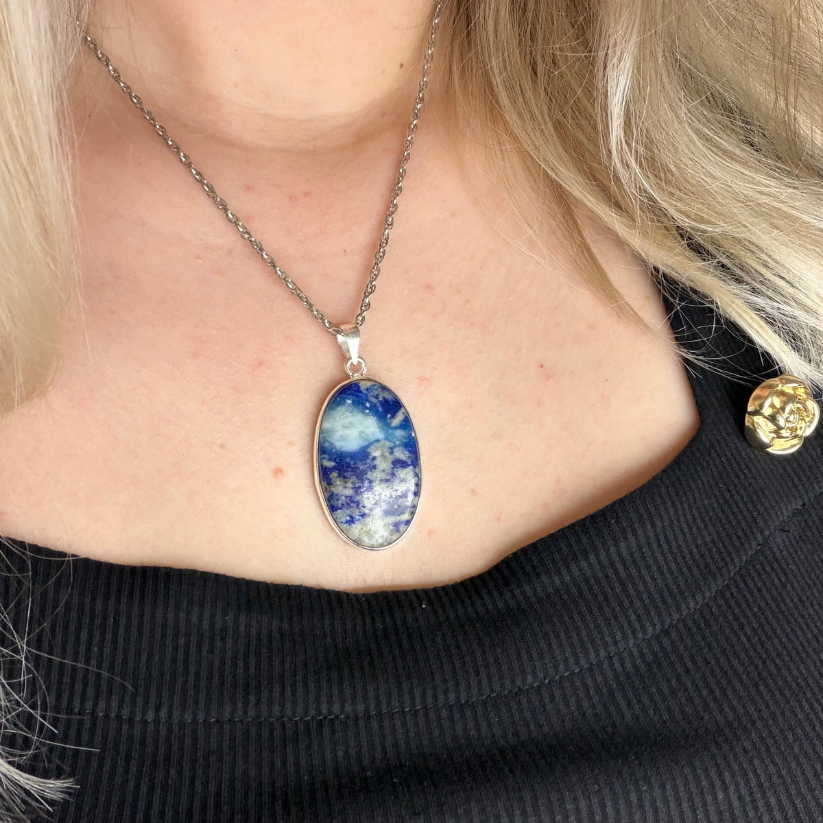 Ciondolo Afghanite e Argento 925 - Ovale