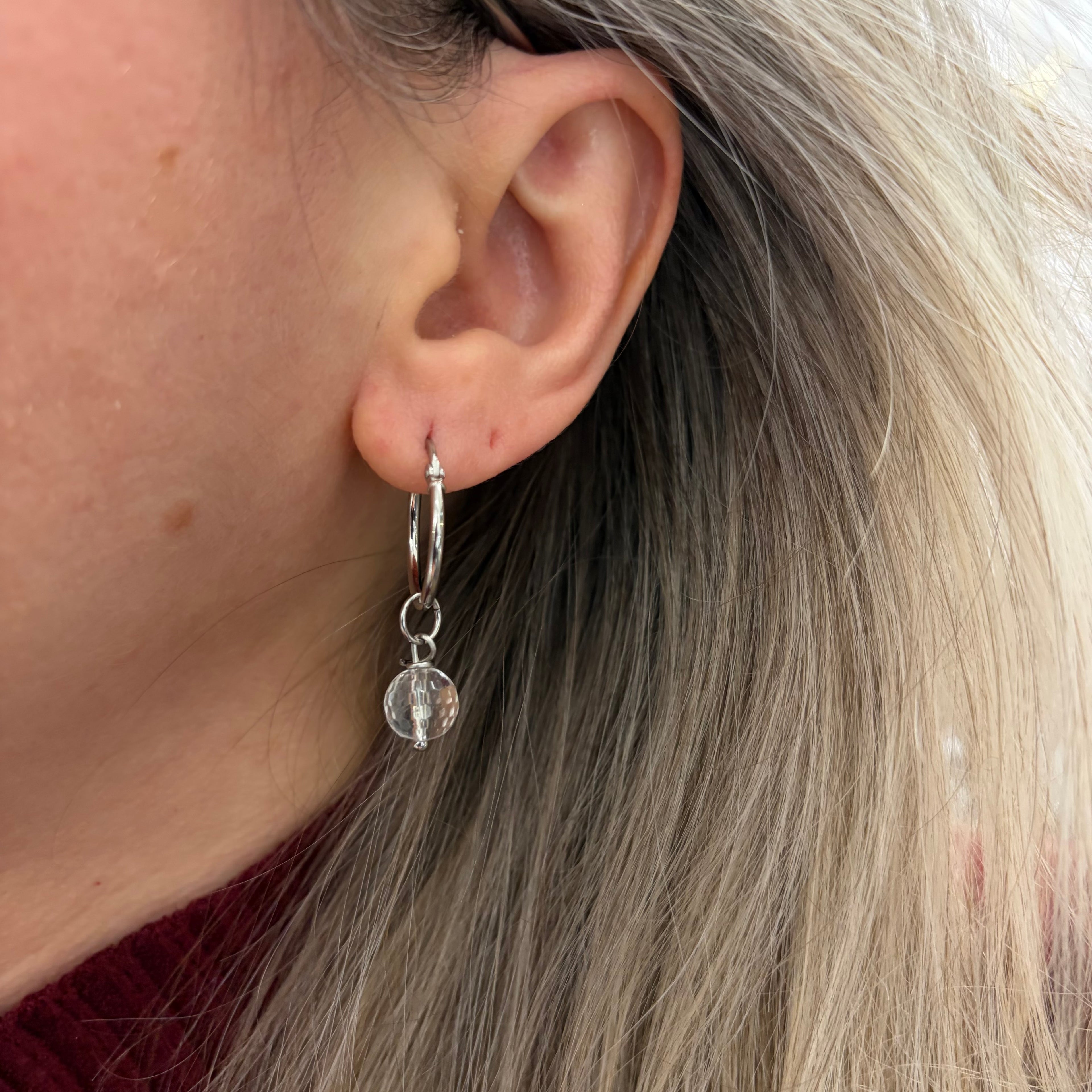 Orecchini Cerchio Cristallo di Rocca