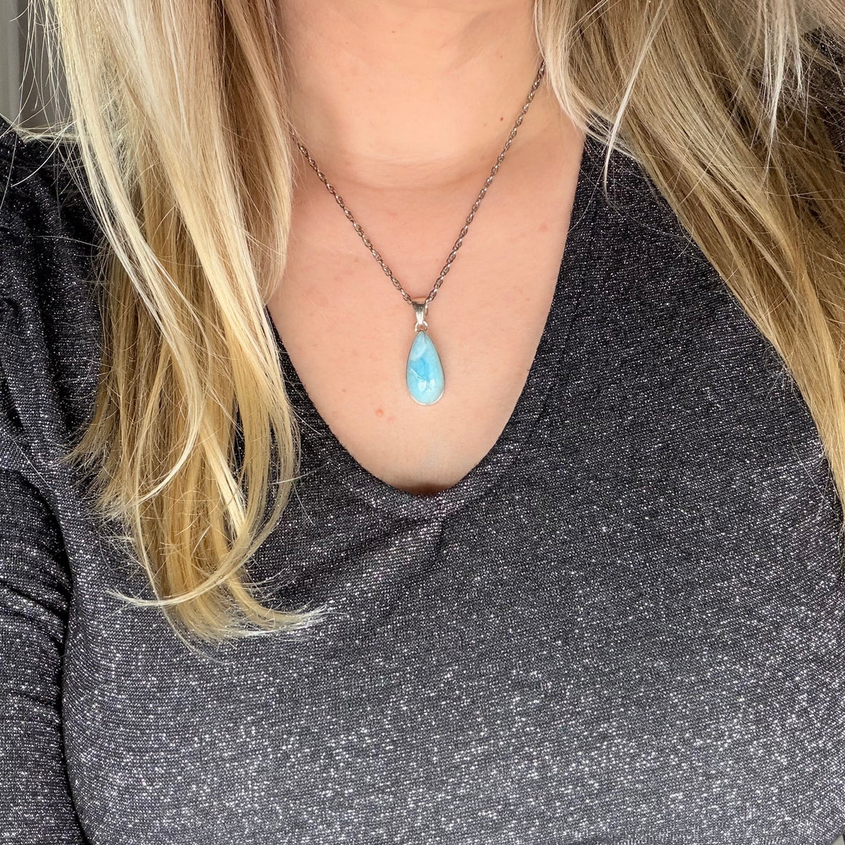 Ciondolo Larimar Argento 925 - a Goccia