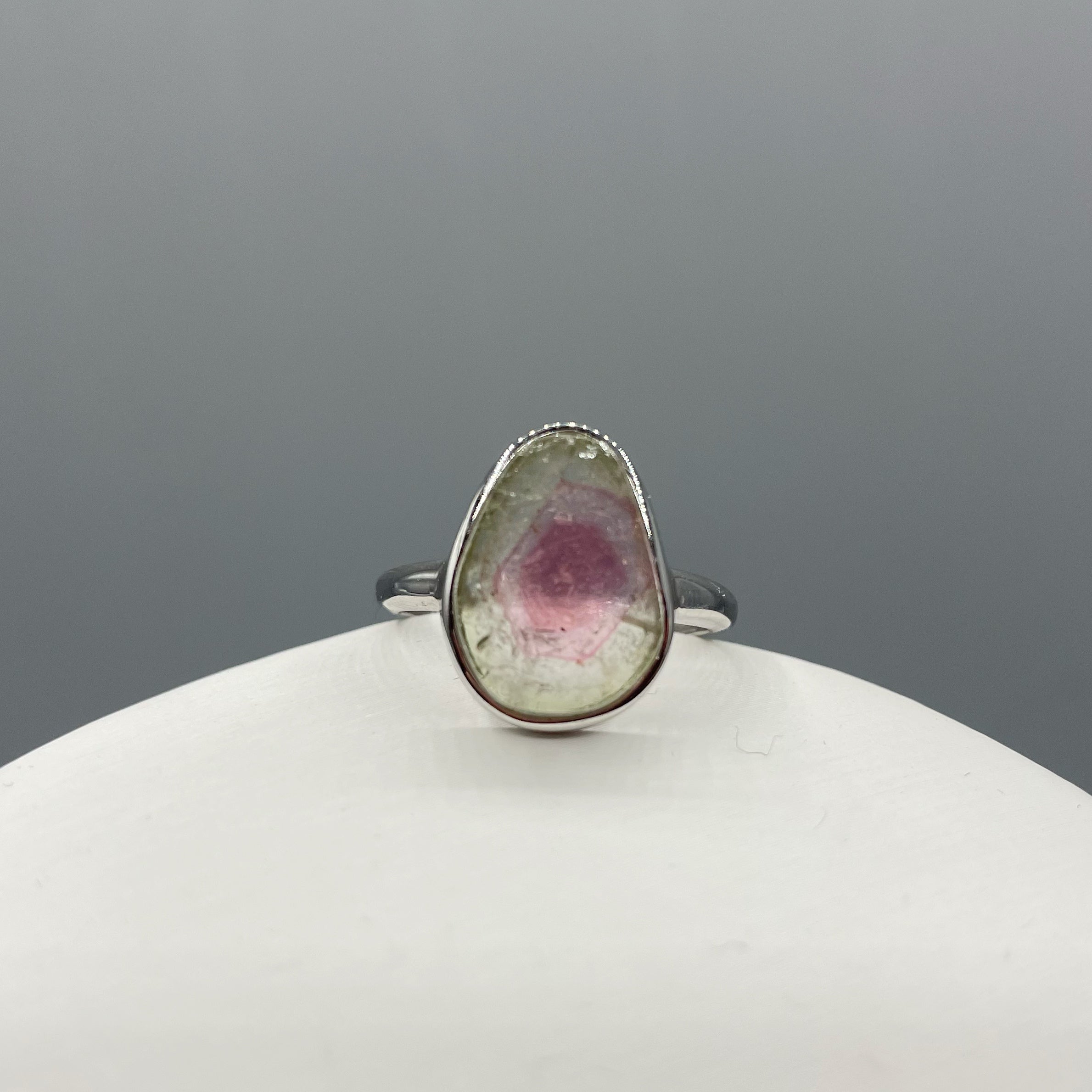 Anello Tormalina Watermelon - Argento 925