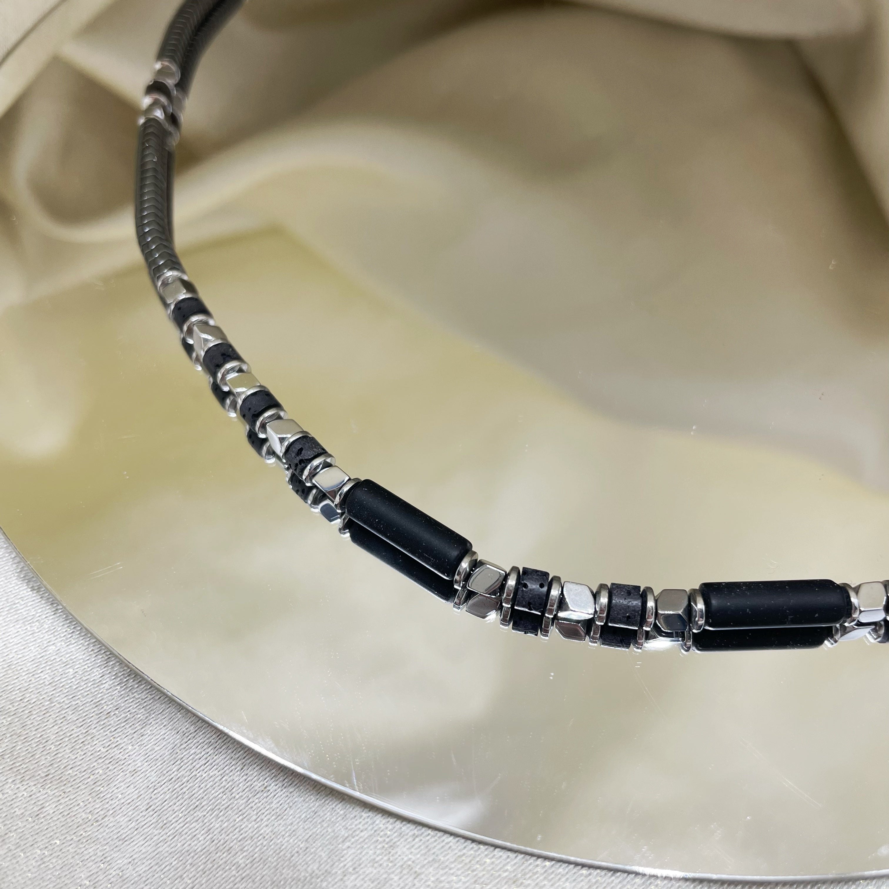 Collana Scudo Protettivo Unisex - Onice ed ematite