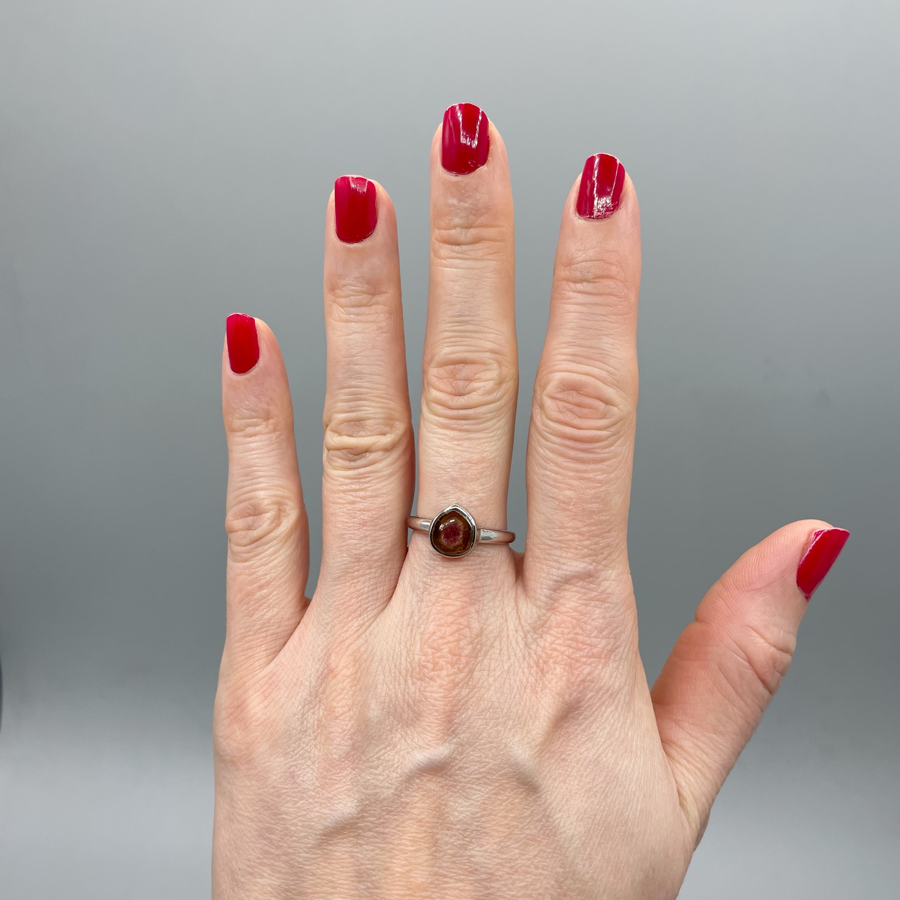 Anello Tormalina Watermelon - Argento 925