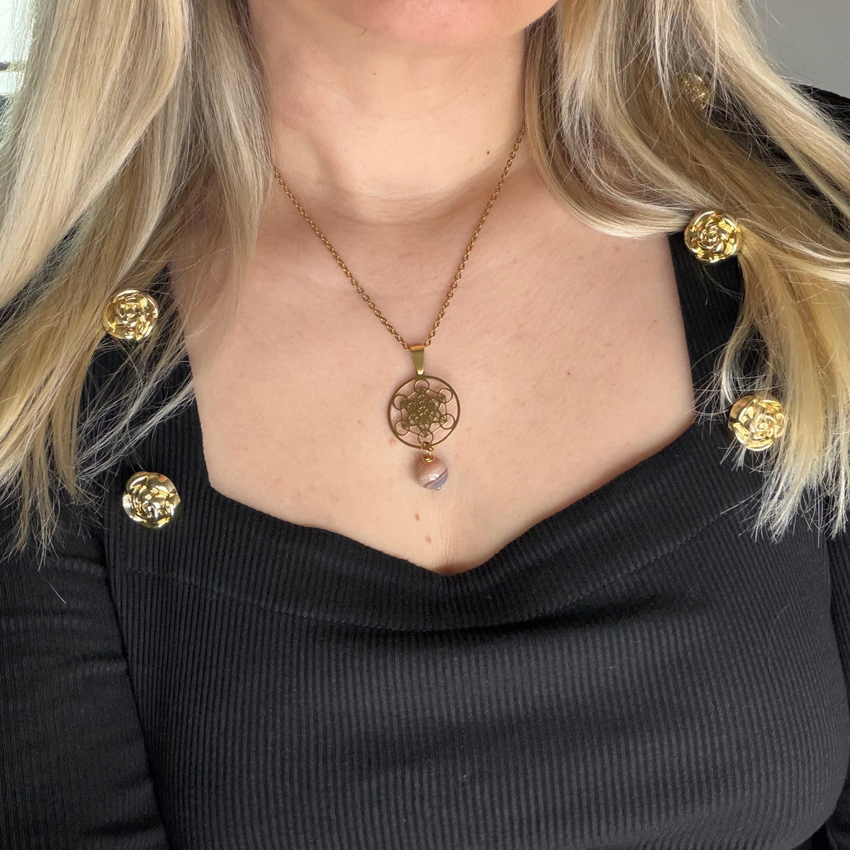 Collana Occhio di Shiva e Cubo di Metatron - GOLD