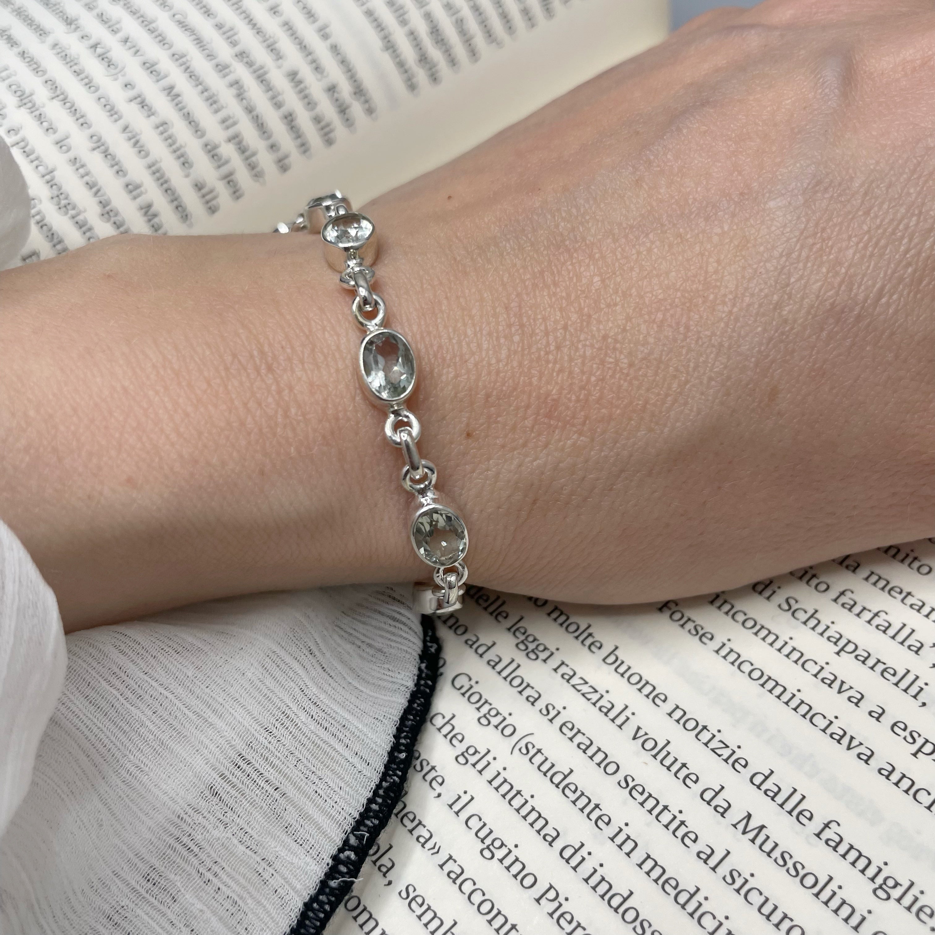 Bracciale Ametista Verde e Argento 925
