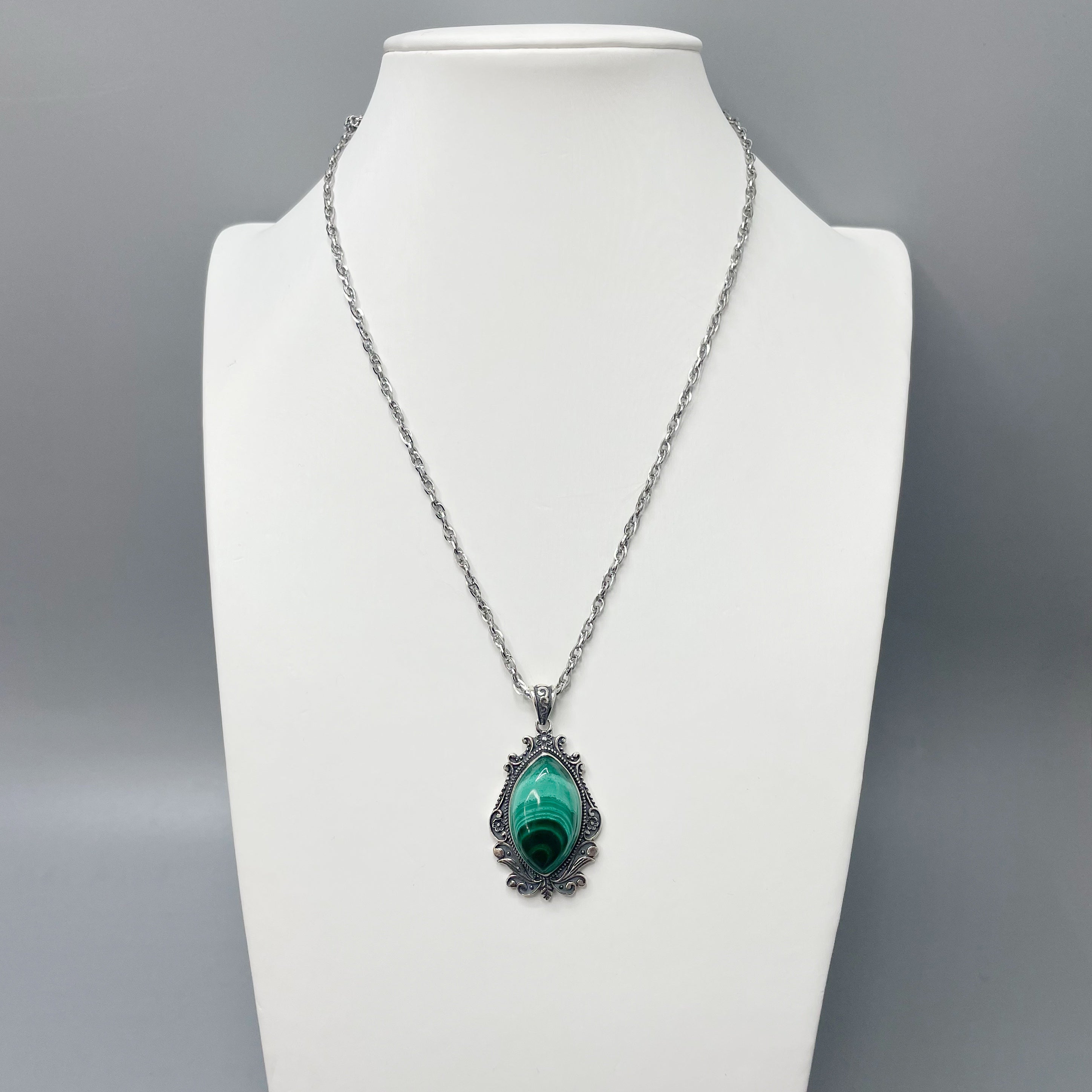 Ciondolo Malachite Vintage - Argento 925