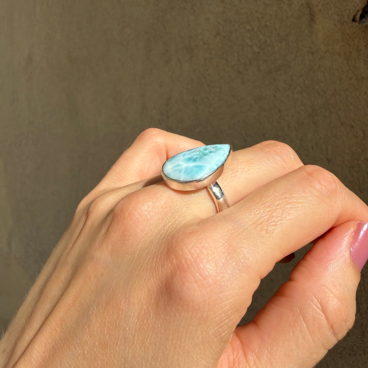 Anello Larimar Argento 925 - a Goccia