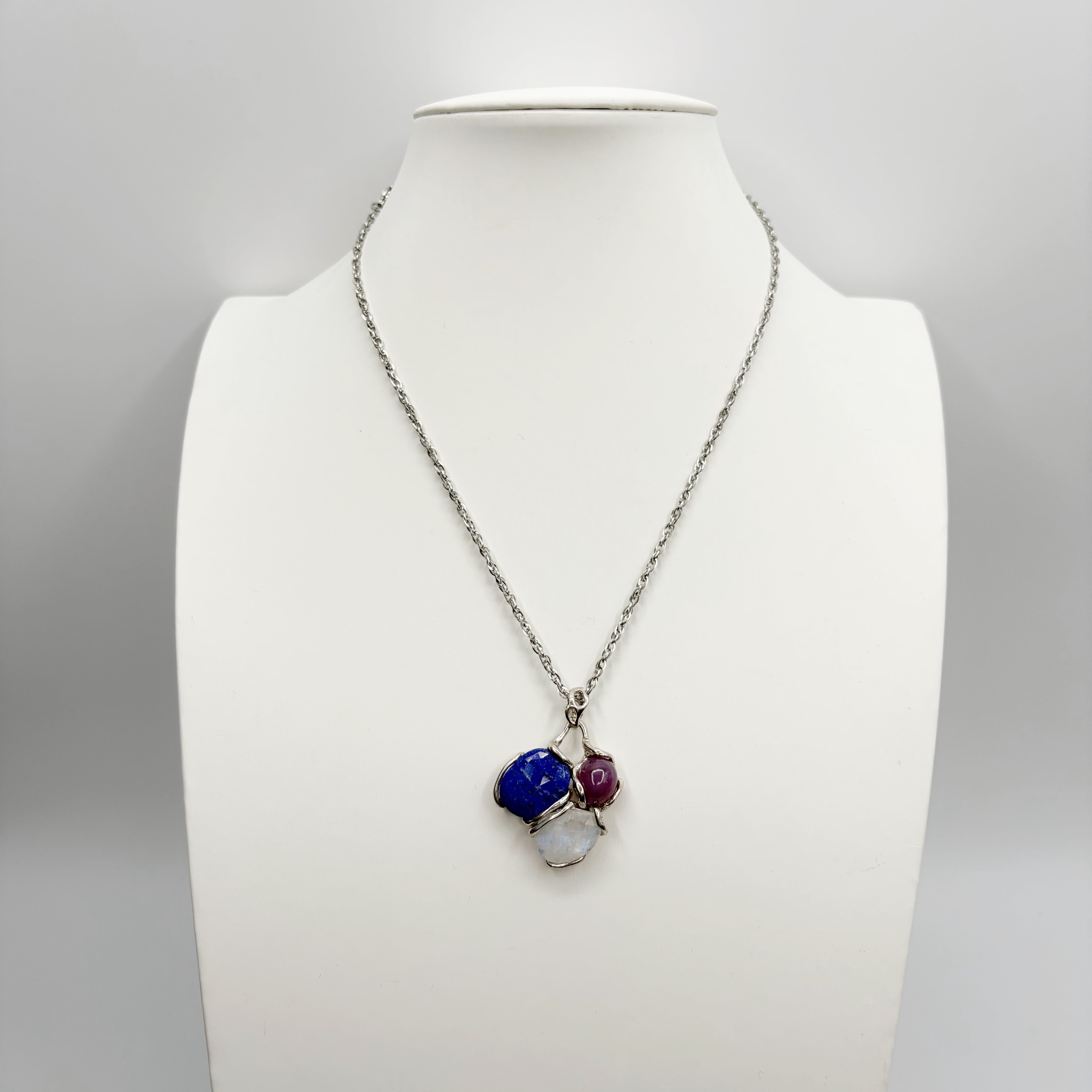 Ciondolo Lapislazzuli, Labradorite e Agata - Argento 925