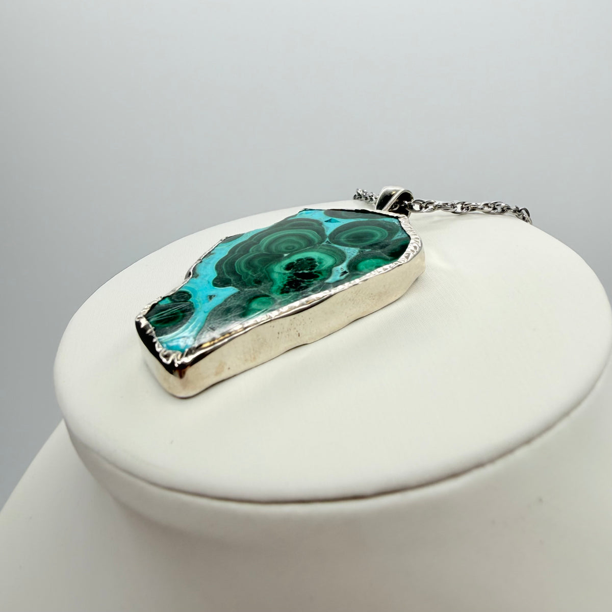Ciondolo Malachite e Crisocolla Argento 925