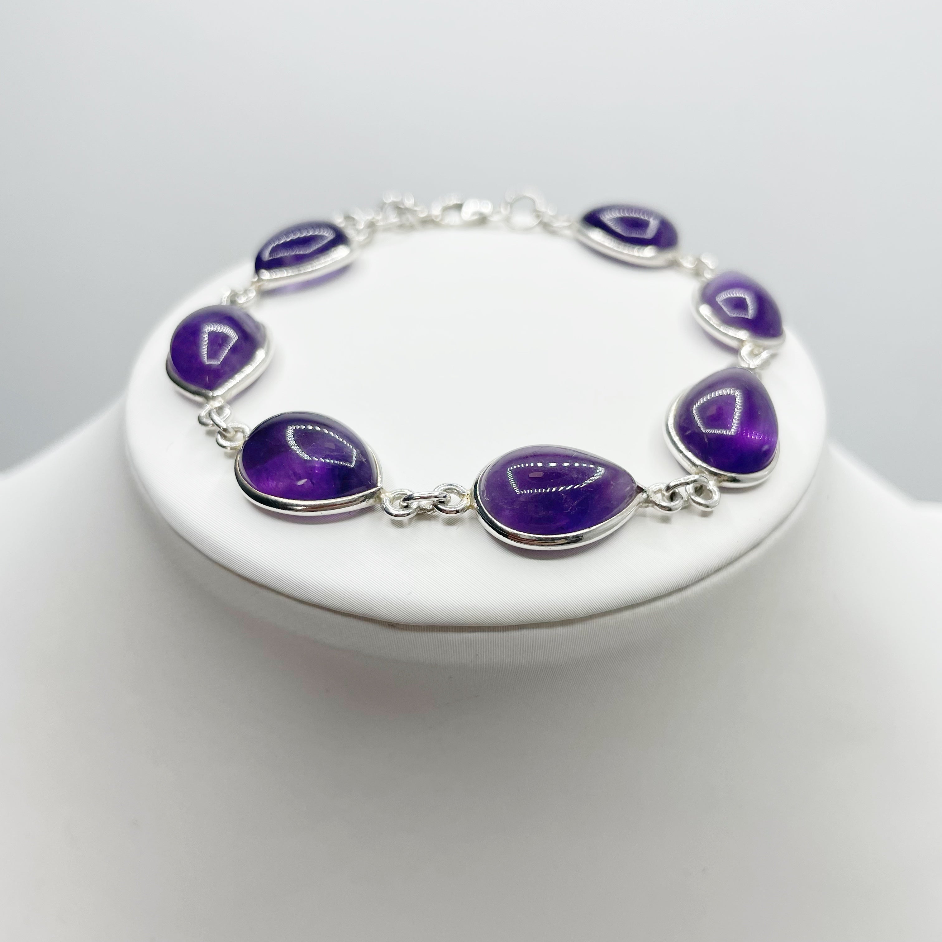 Bracciale Ametista a Goccia - Argento 925