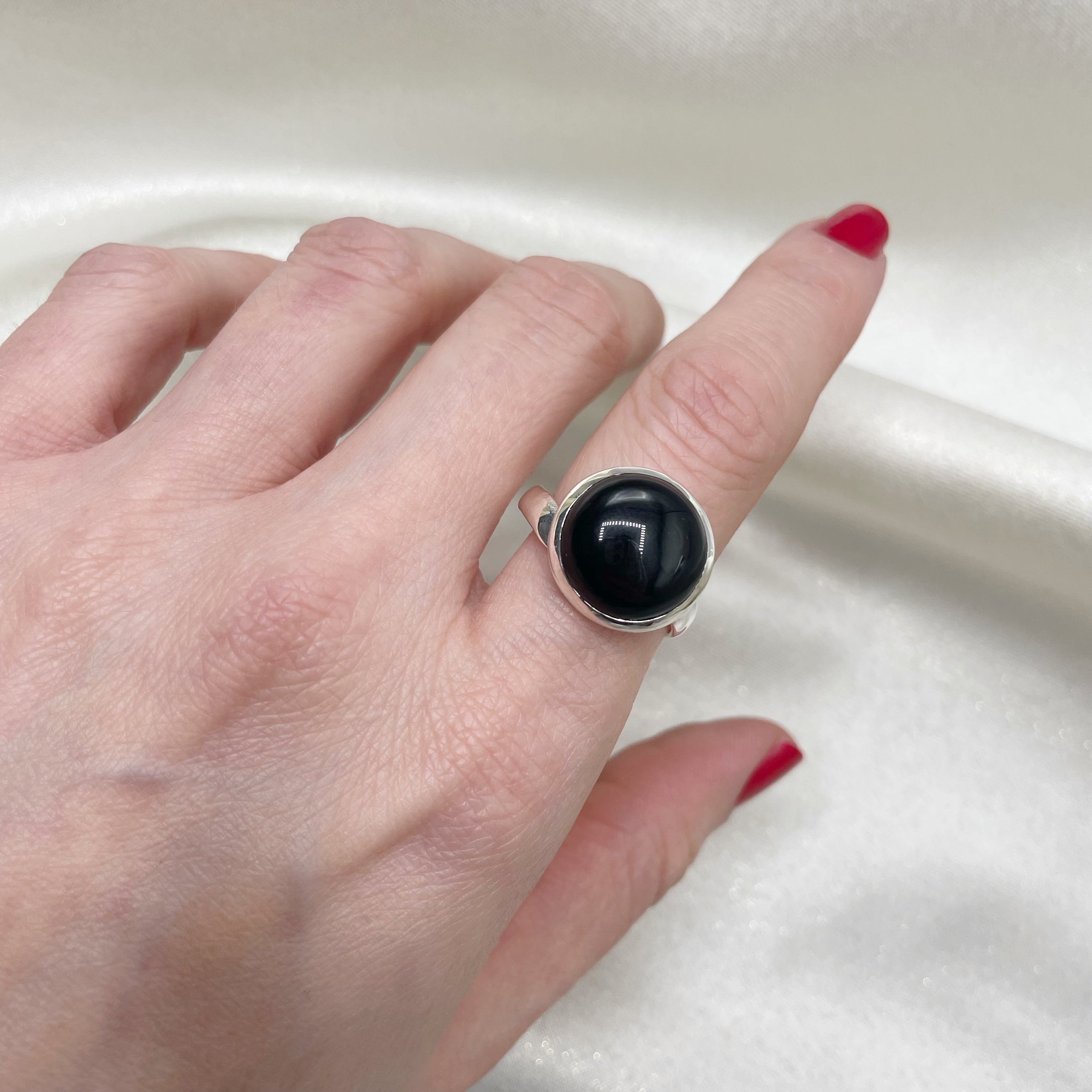 Anello Onice nero e Argento 925