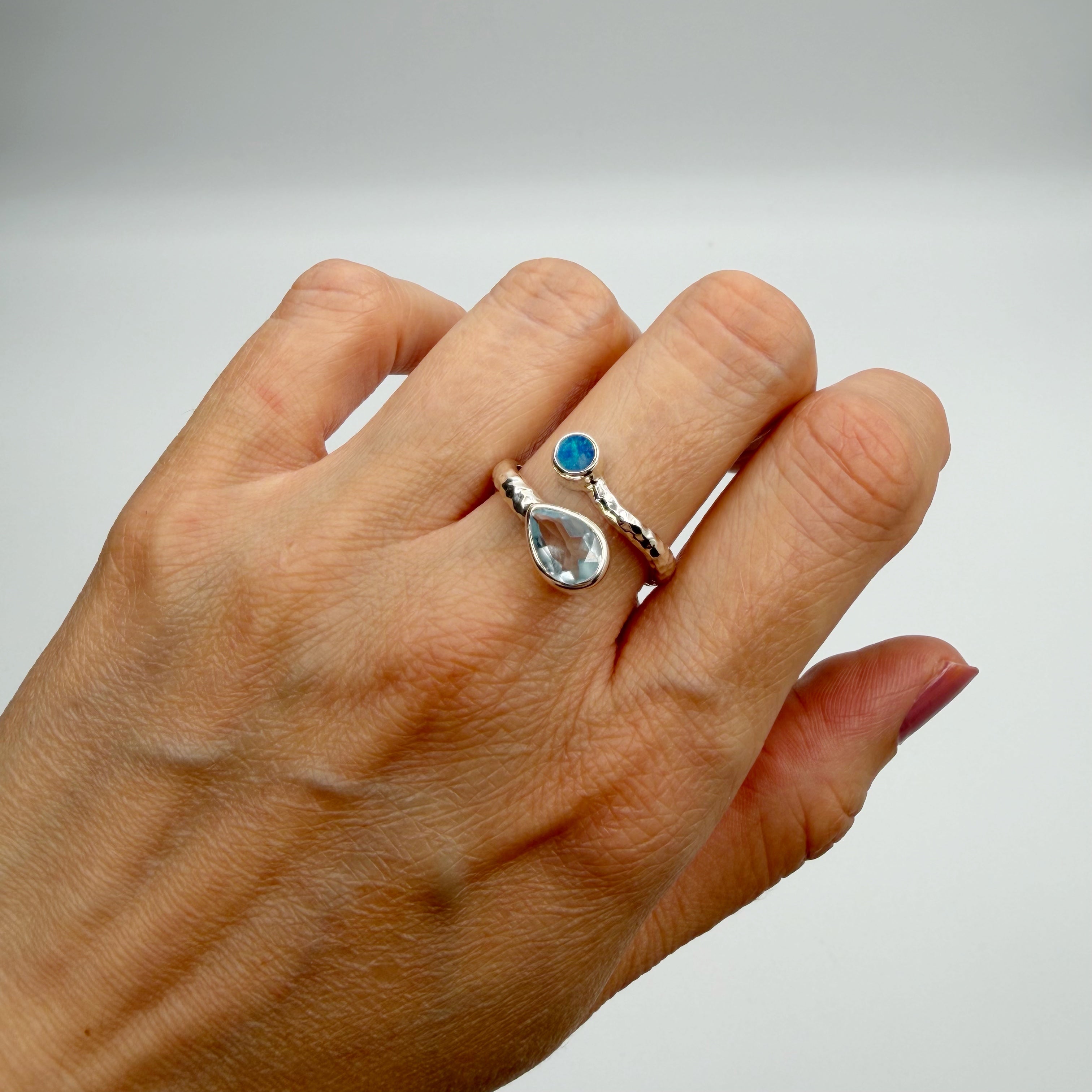 Anello Topazio e Opale Australiano - Argento 925