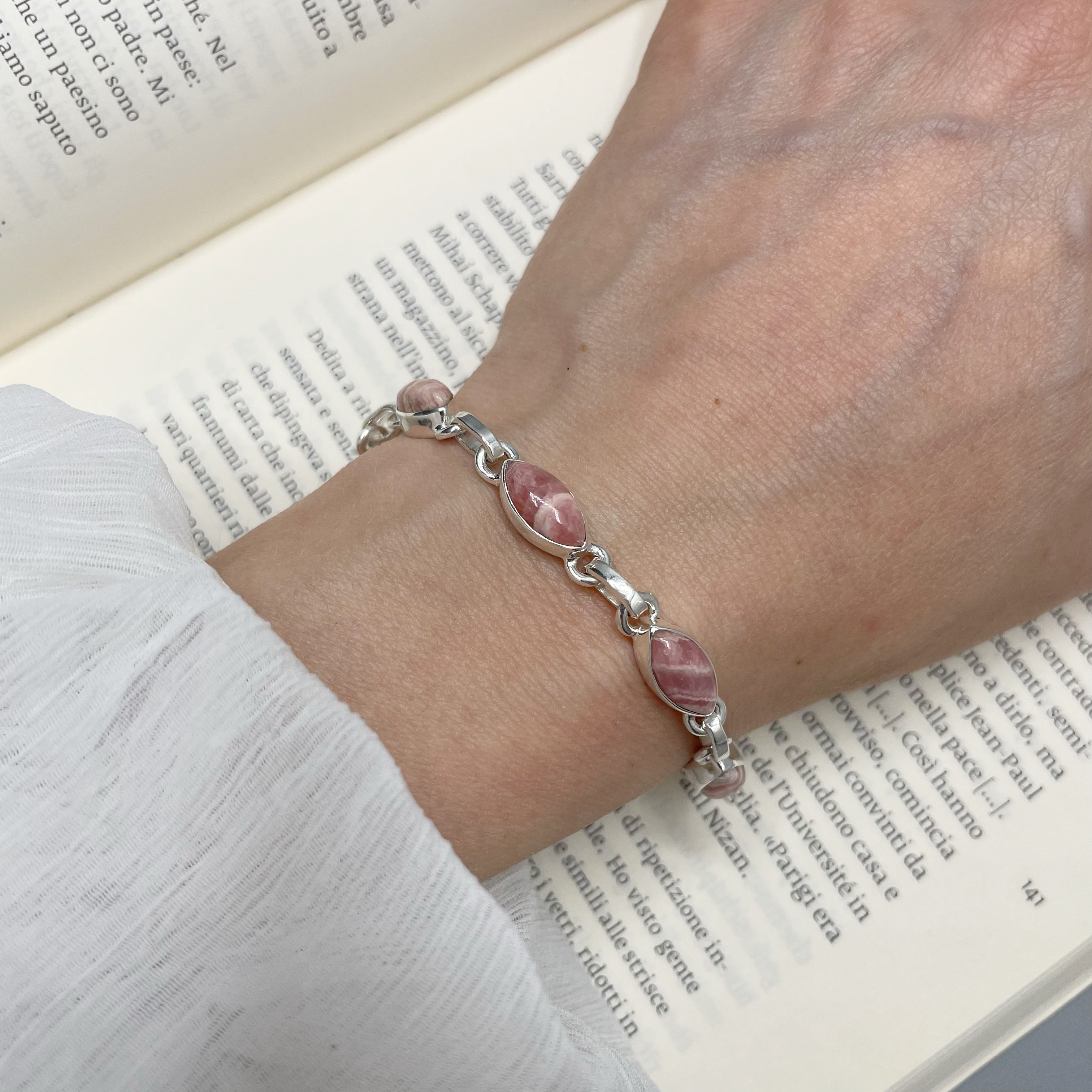 Bracciale Rodocrosite e Argento 925