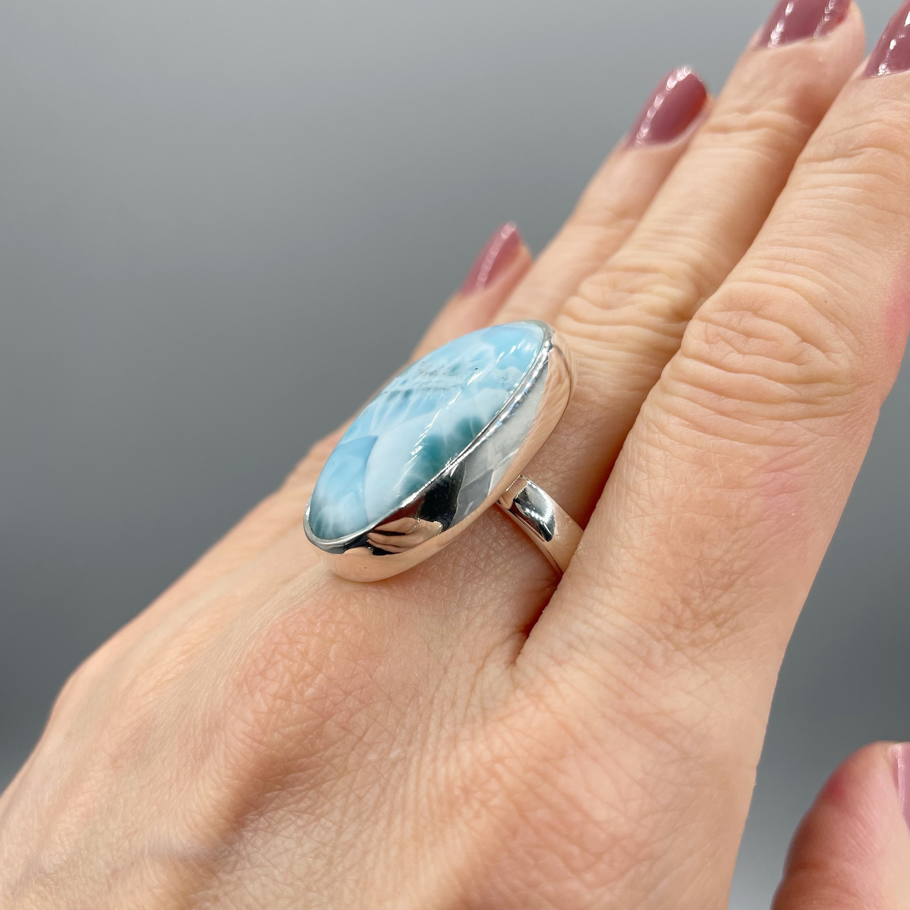 Anello Larimar Ovale - Argento 925