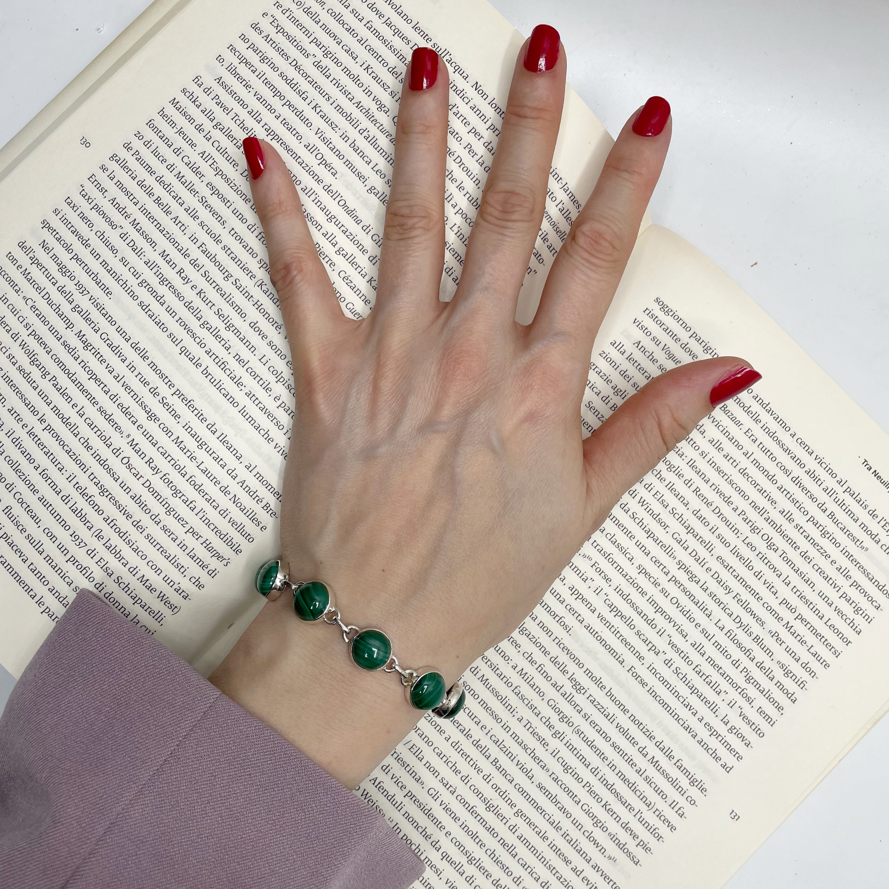 Bracciale Malachite e Argento 925