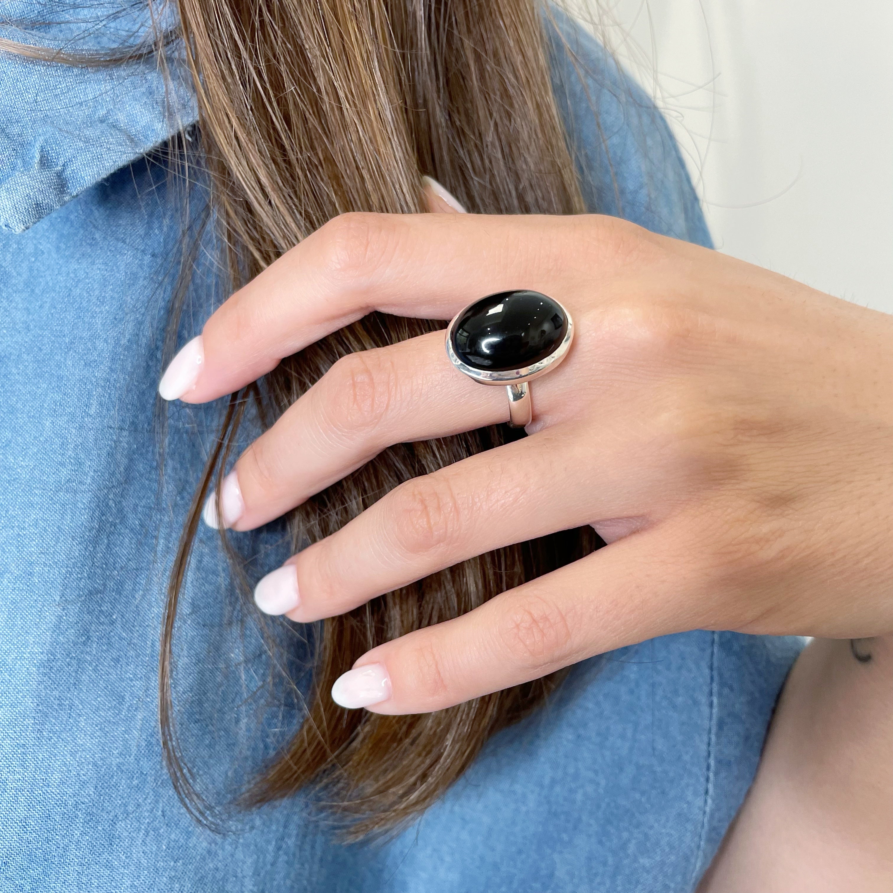 Anello Onice nero e Argento 925