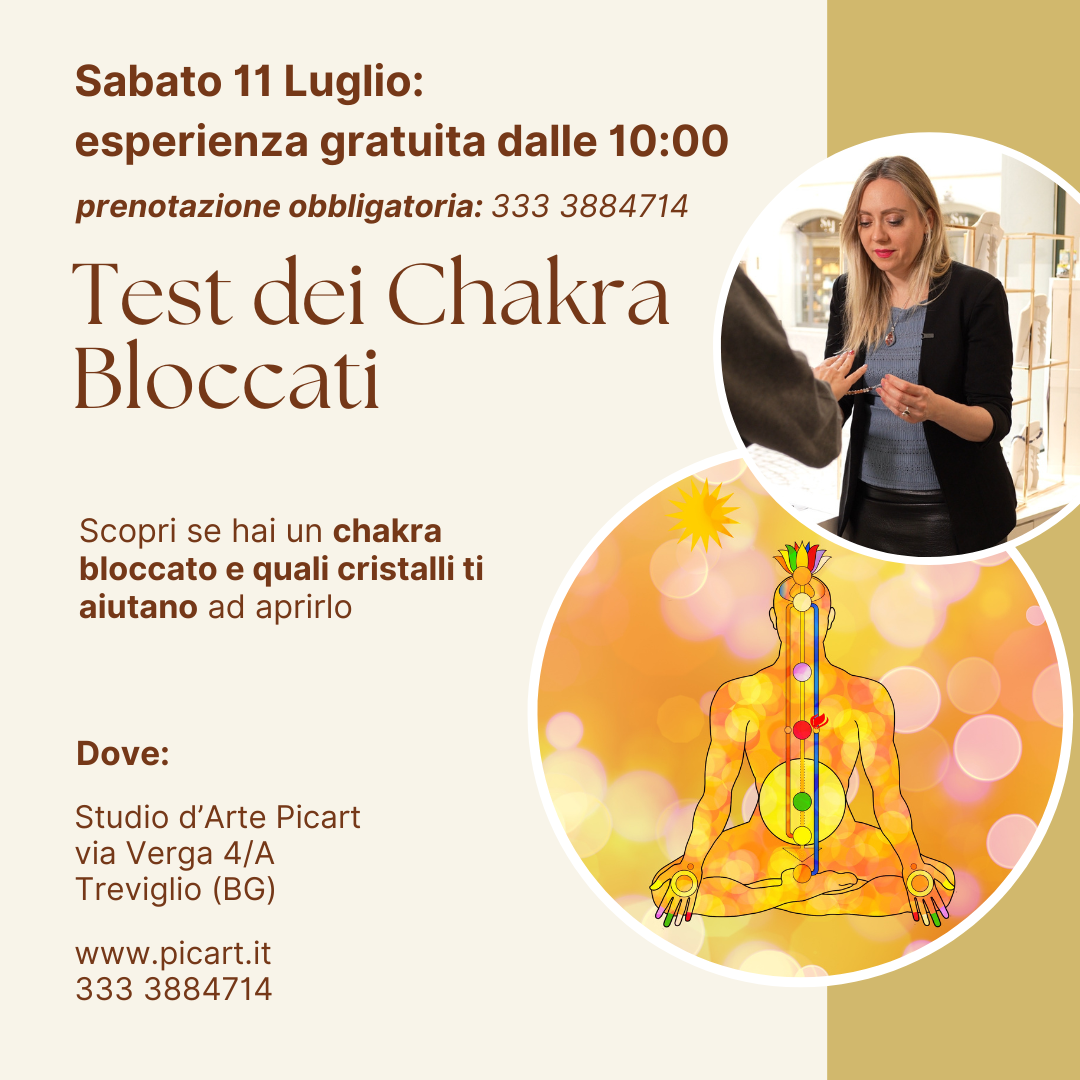 Prenotazione "Test dei Chakra bloccati 11 Luglio" - GRATIS