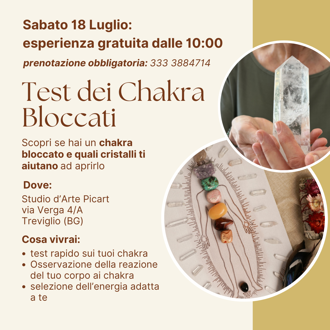Prenotazione "Test dei Chakra bloccati 18 Luglio" - GRATIS