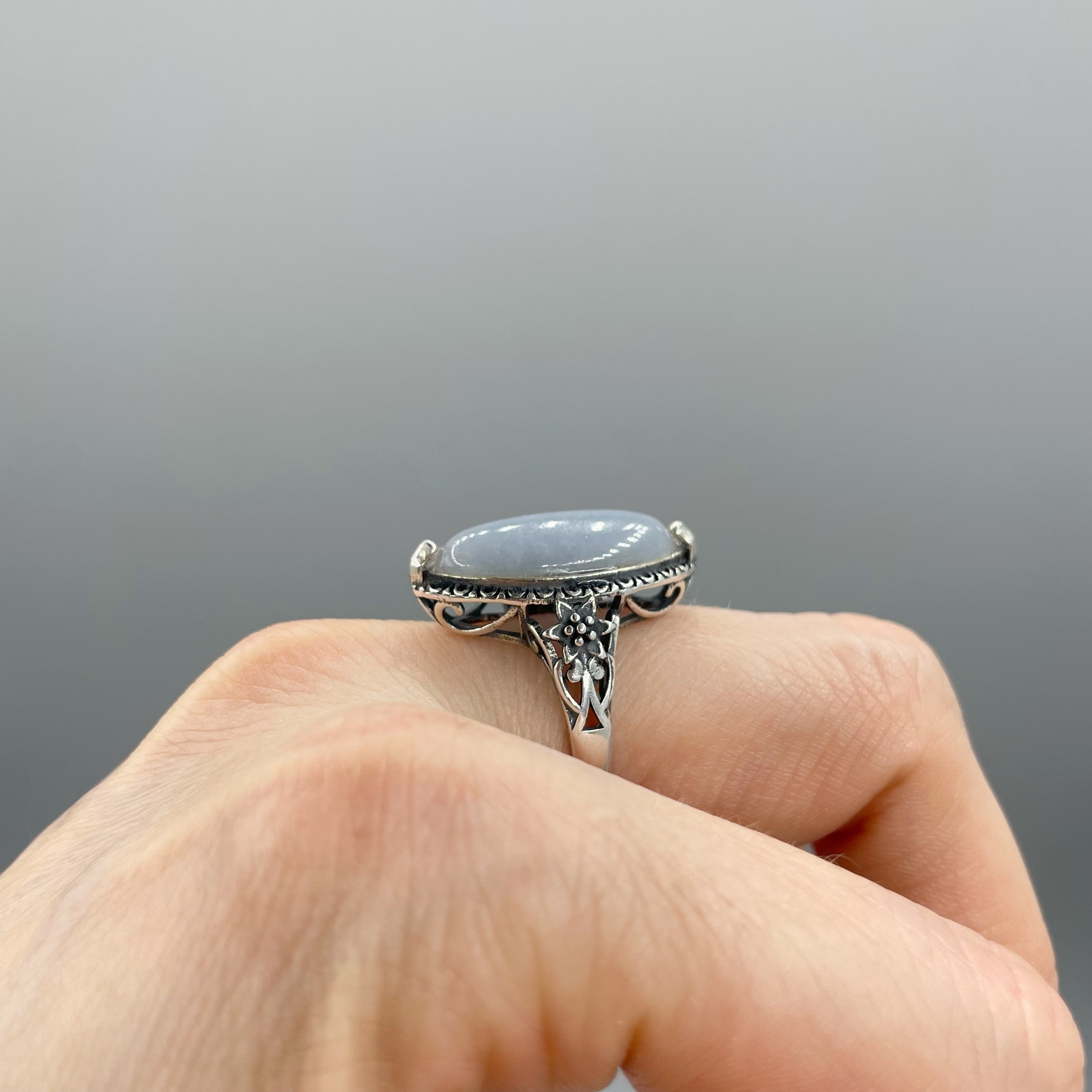 Anello Angelite e Argento 925