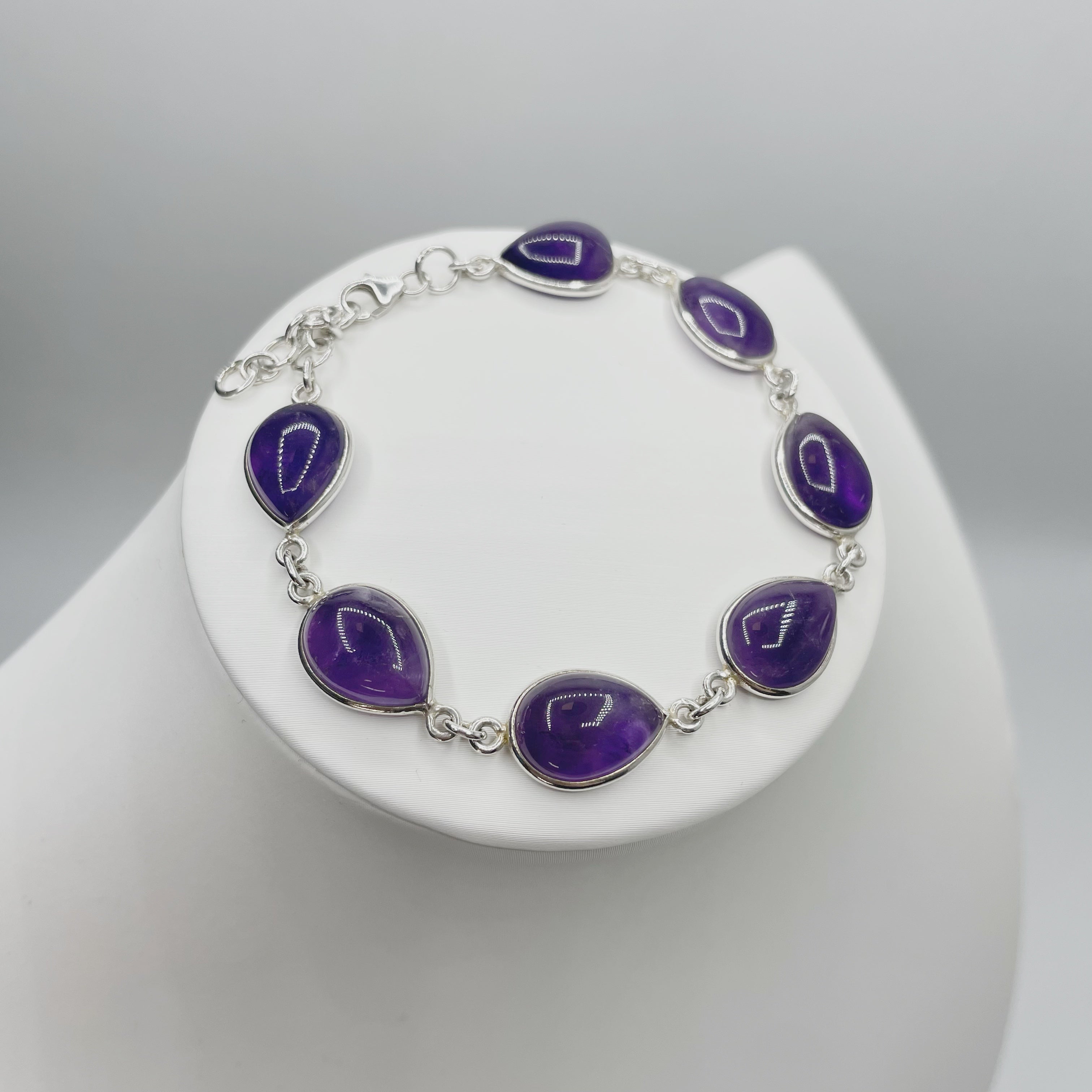 Bracciale Ametista a Goccia - Argento 925