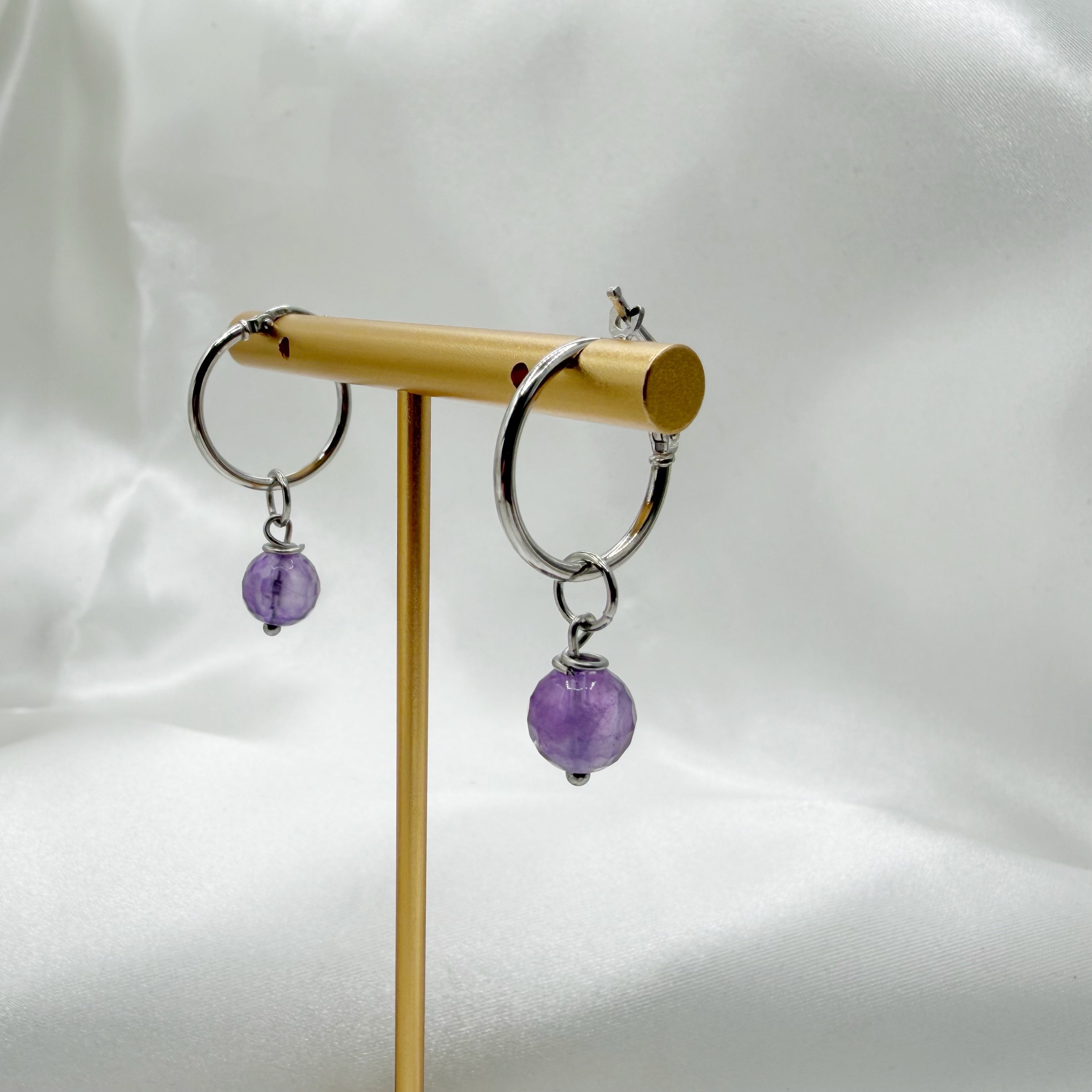 Orecchini Cerchio Ametista