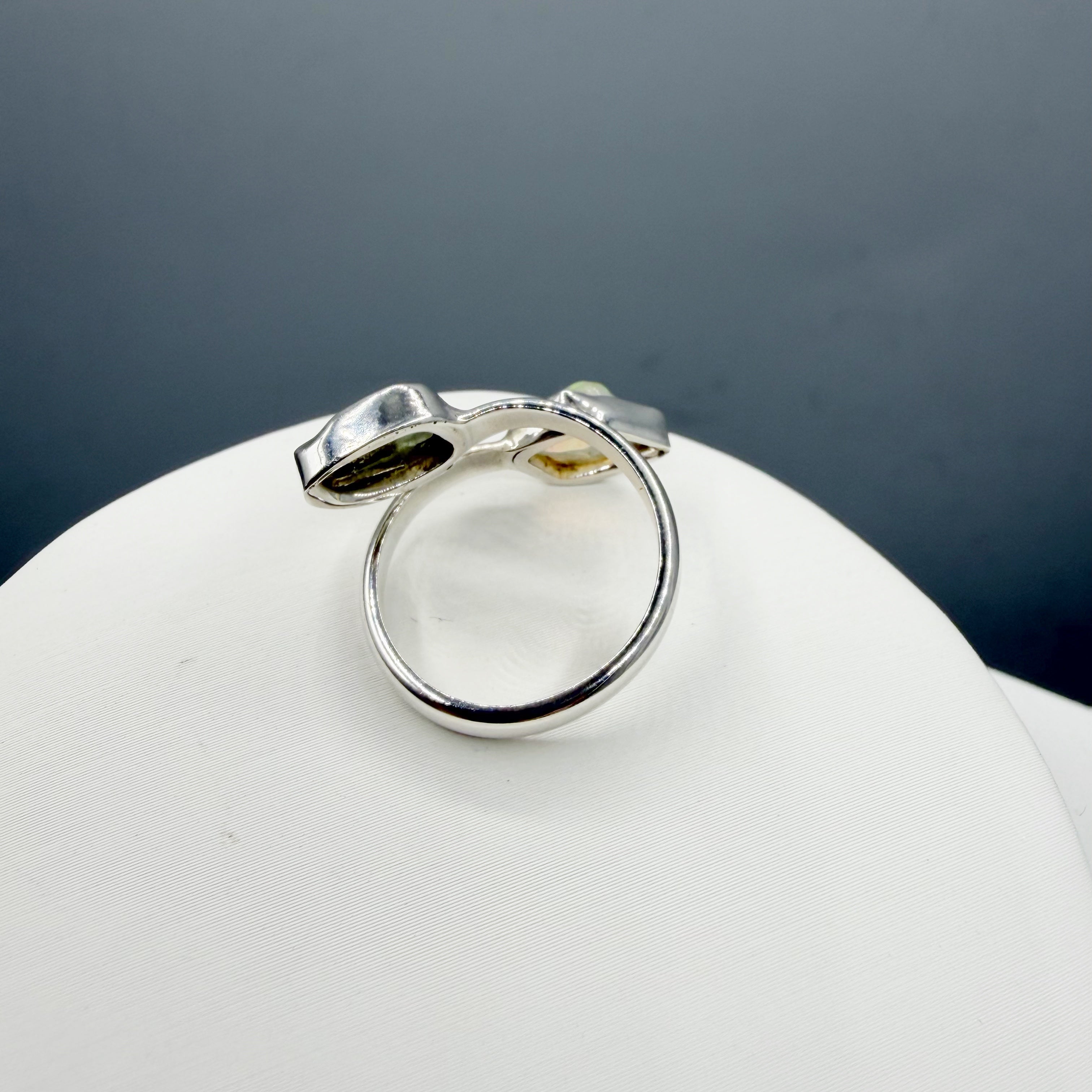 Anello Moldavite e Opale - Argento 925