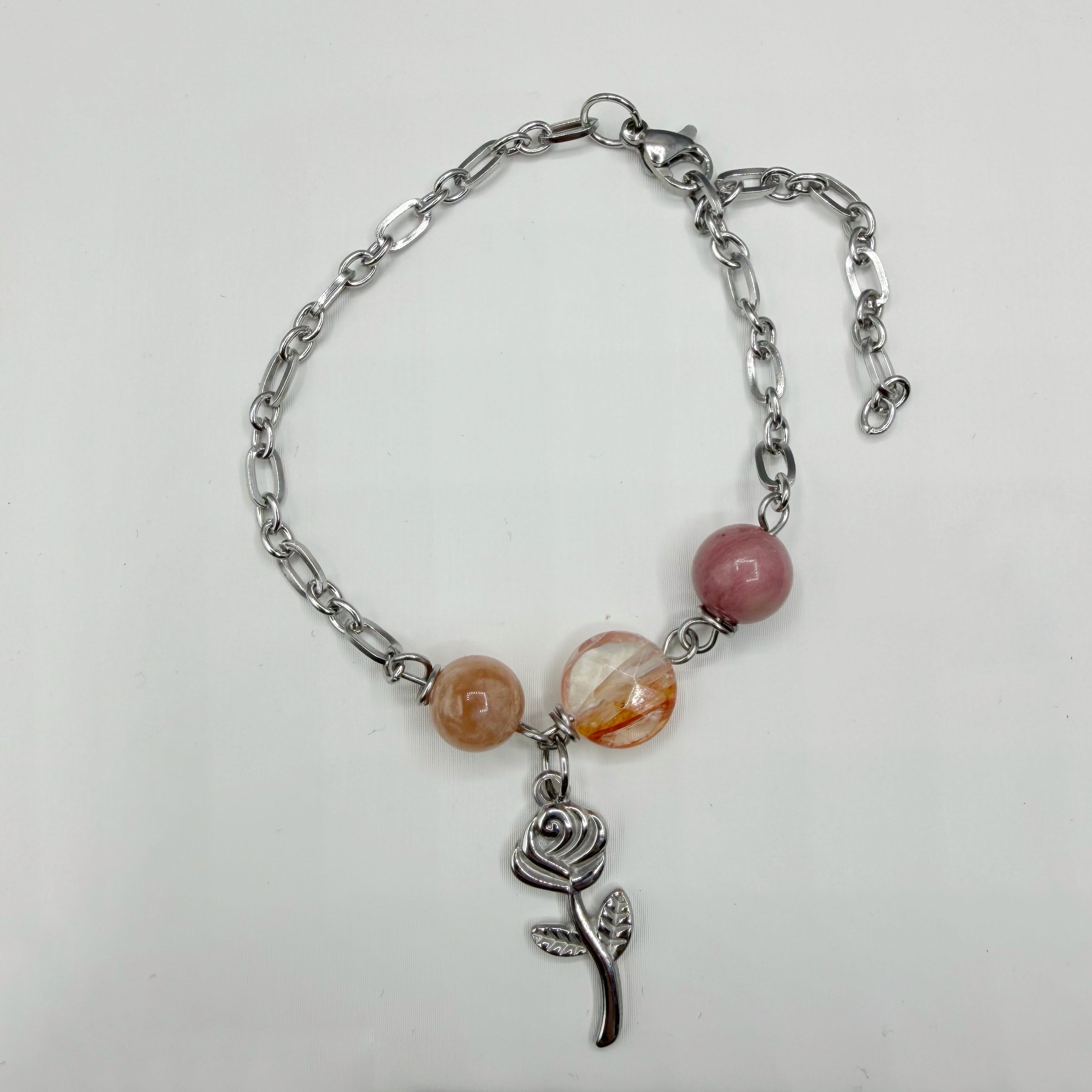 Bracciale Calma e Serenità - Pietra di Luna, Quarzo Ematoide, Rodonite - LIMITED EDITION