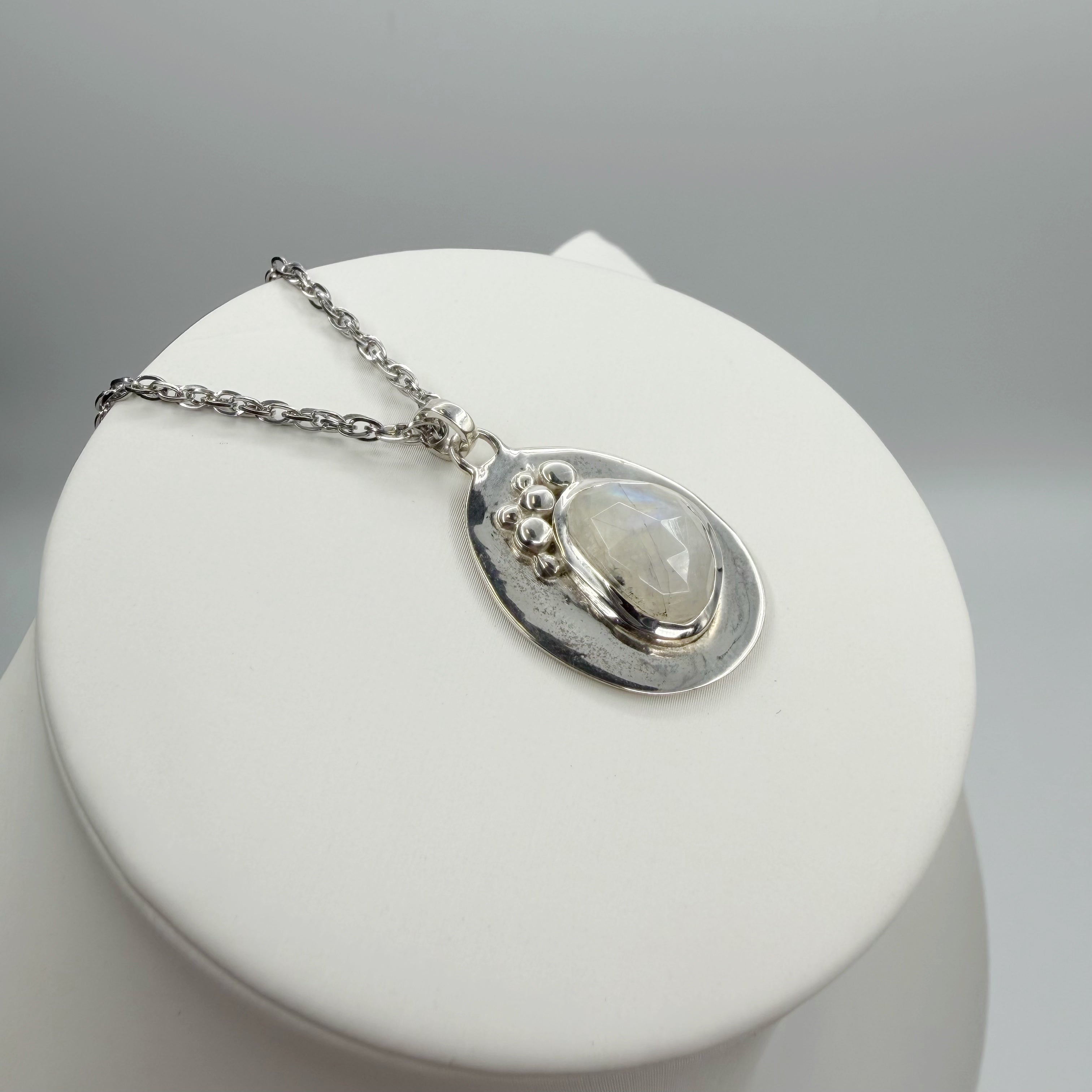 Ciondolo Diadema Labradorite Bianca - Argento 925