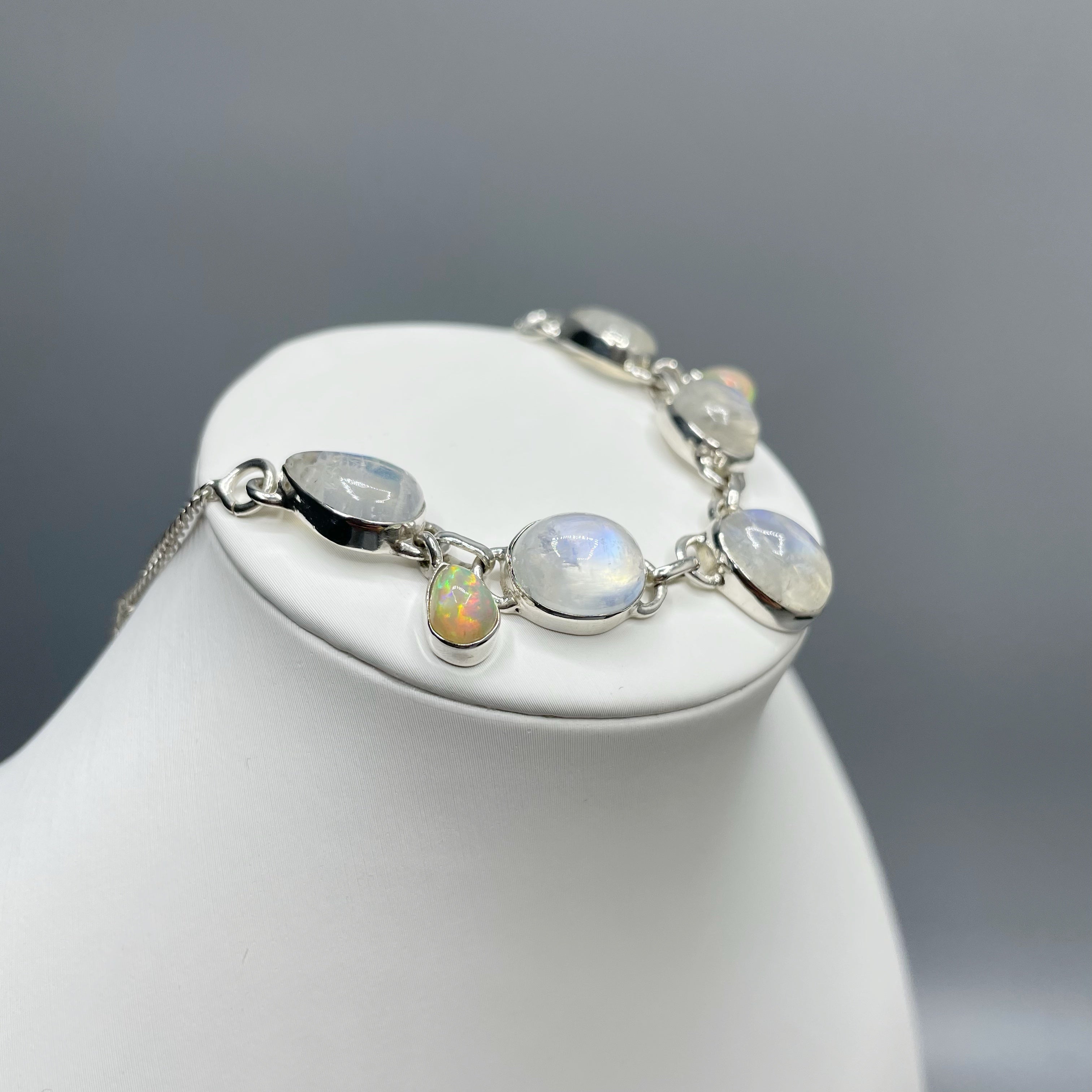 Collana Opale Etiope e Labradorite Bianca - Argento 925