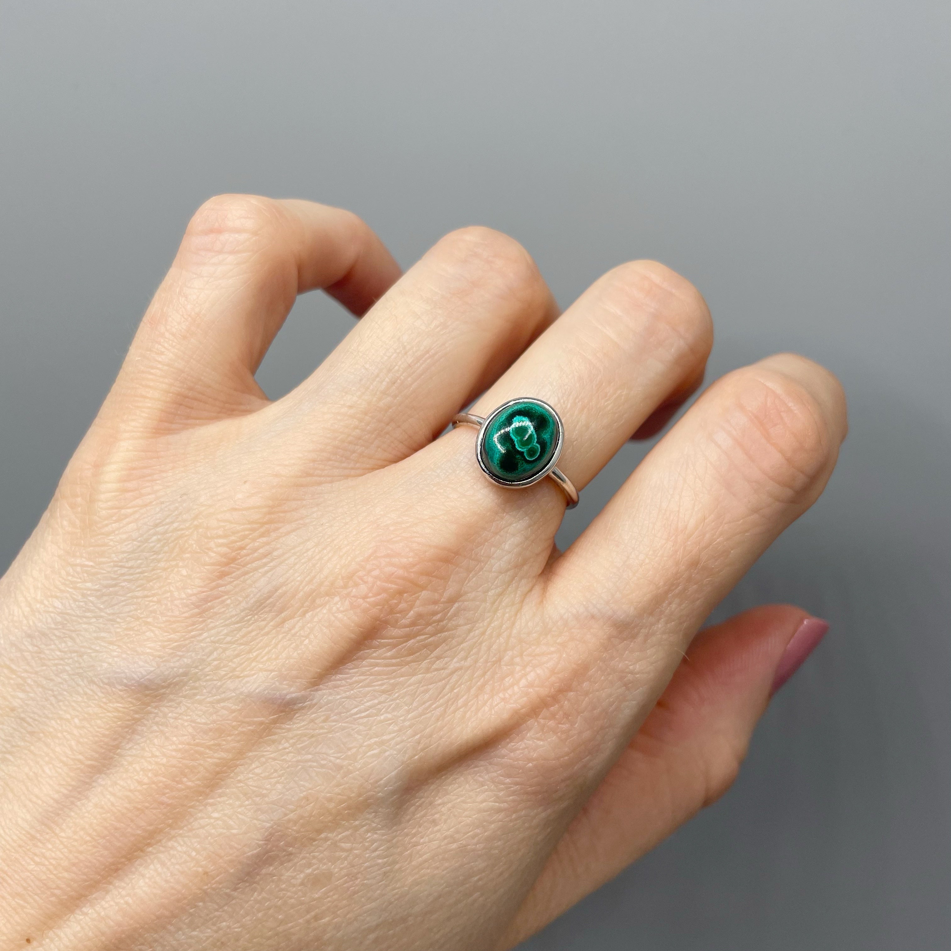 Anello Malachite Simple - Argento 925