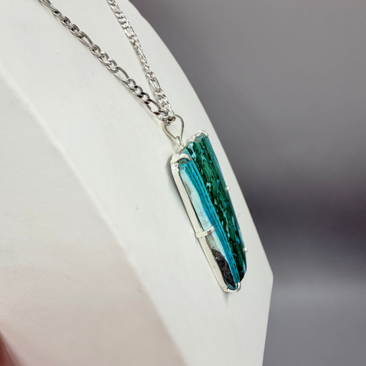 Ciondolo Malachite e Crisocolla Argento 925 - grande