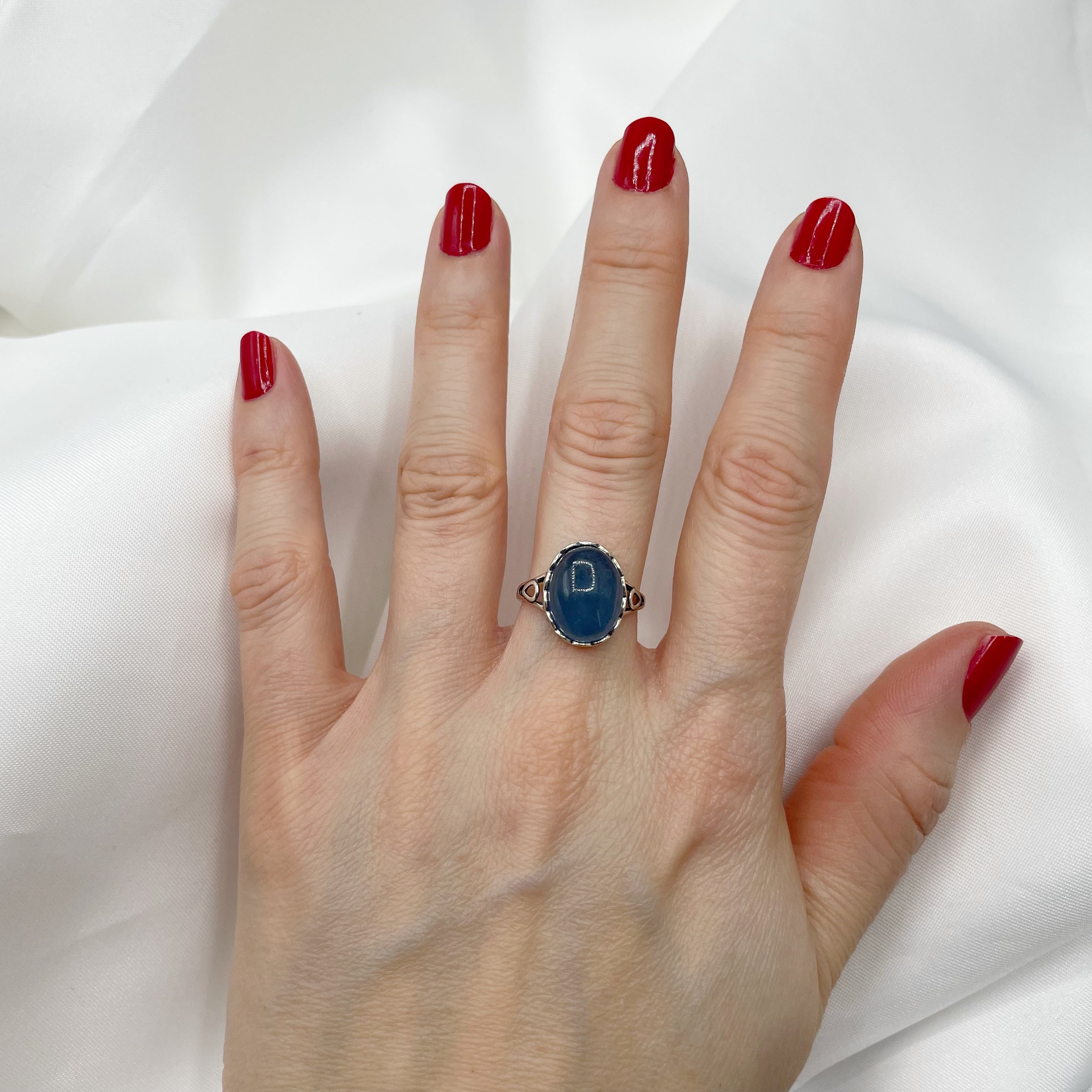 Anello Acquamarina Ovale - Argento 925