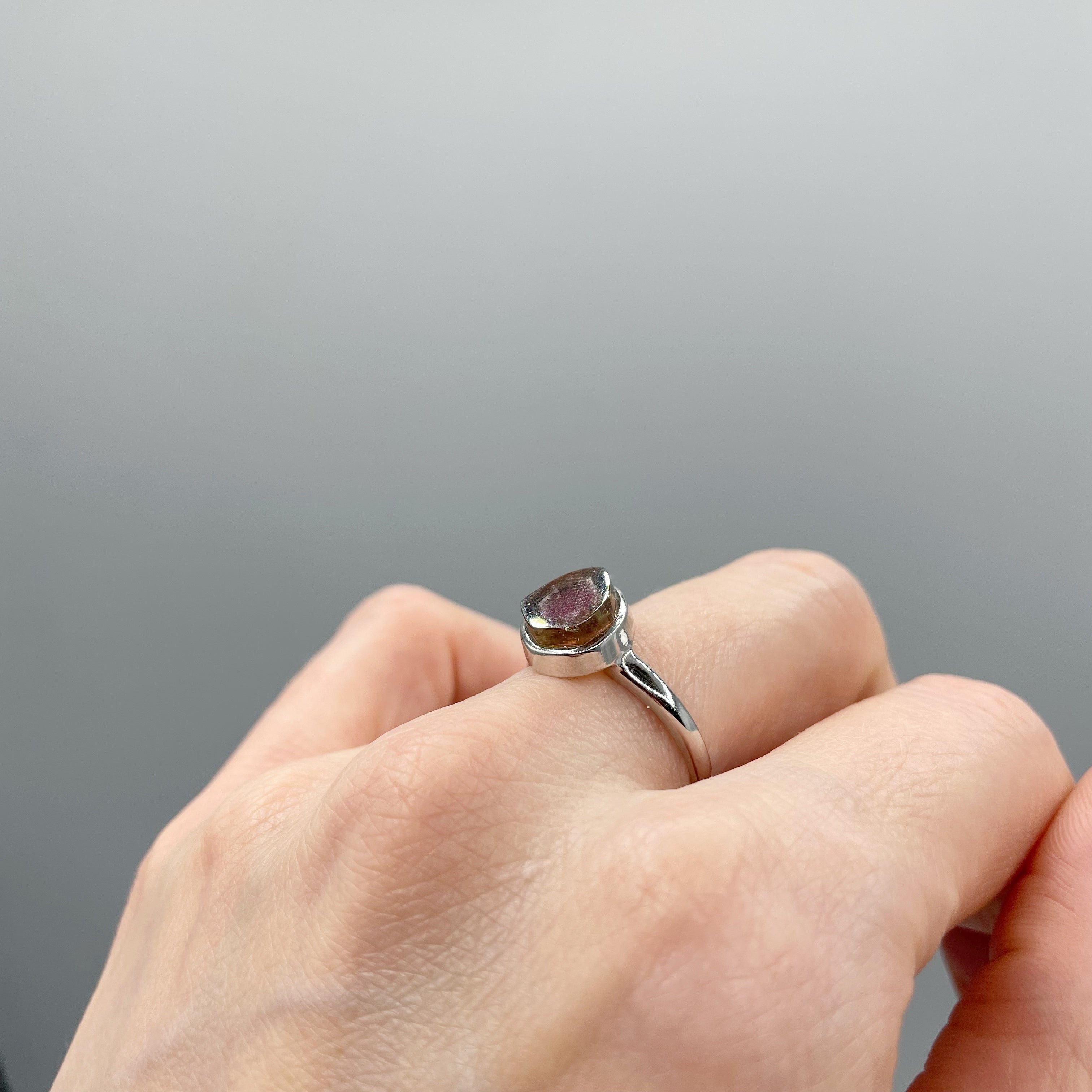 Anello Tormalina Watermelon - Argento 925