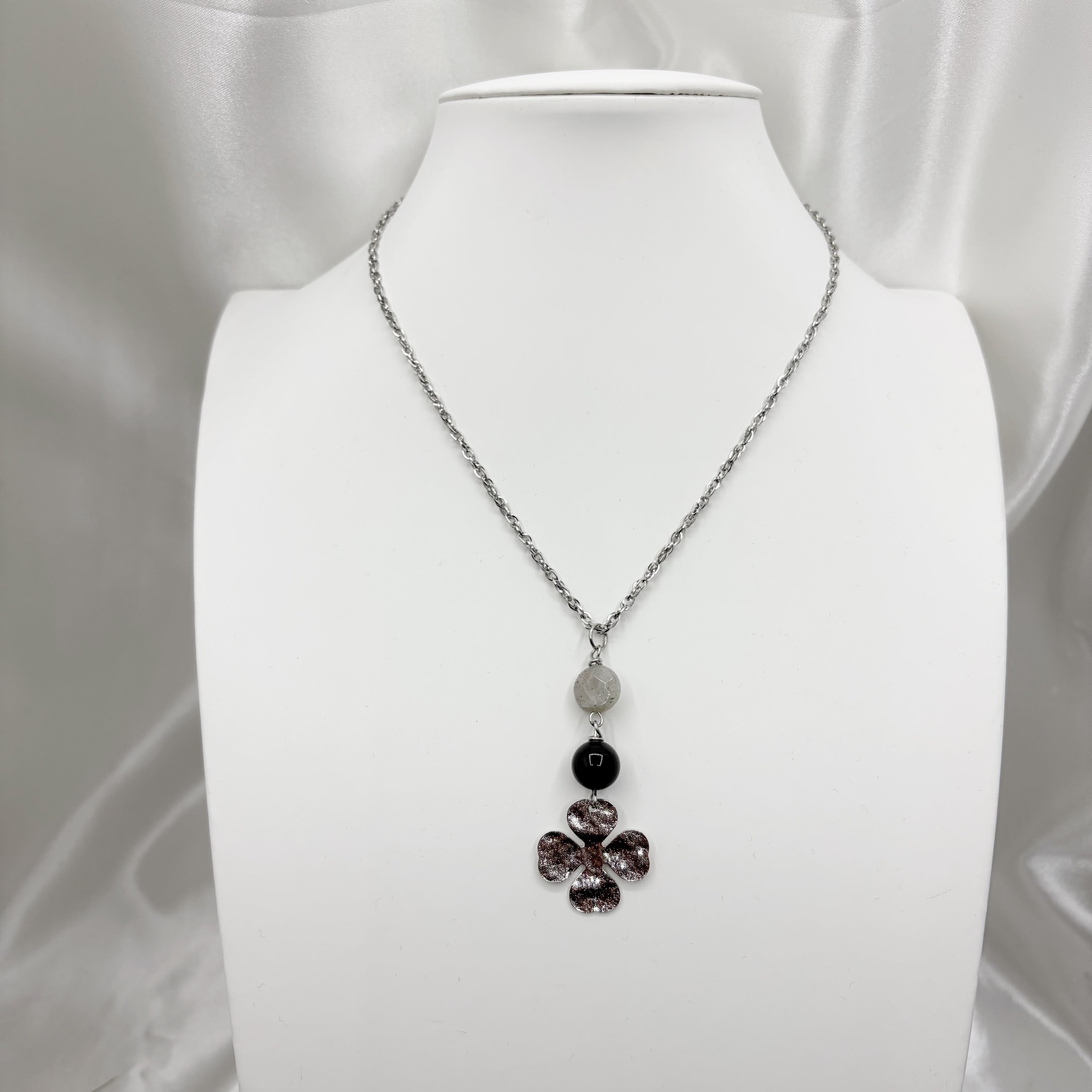 Collana Lucky - Ossidiana e Labradorite