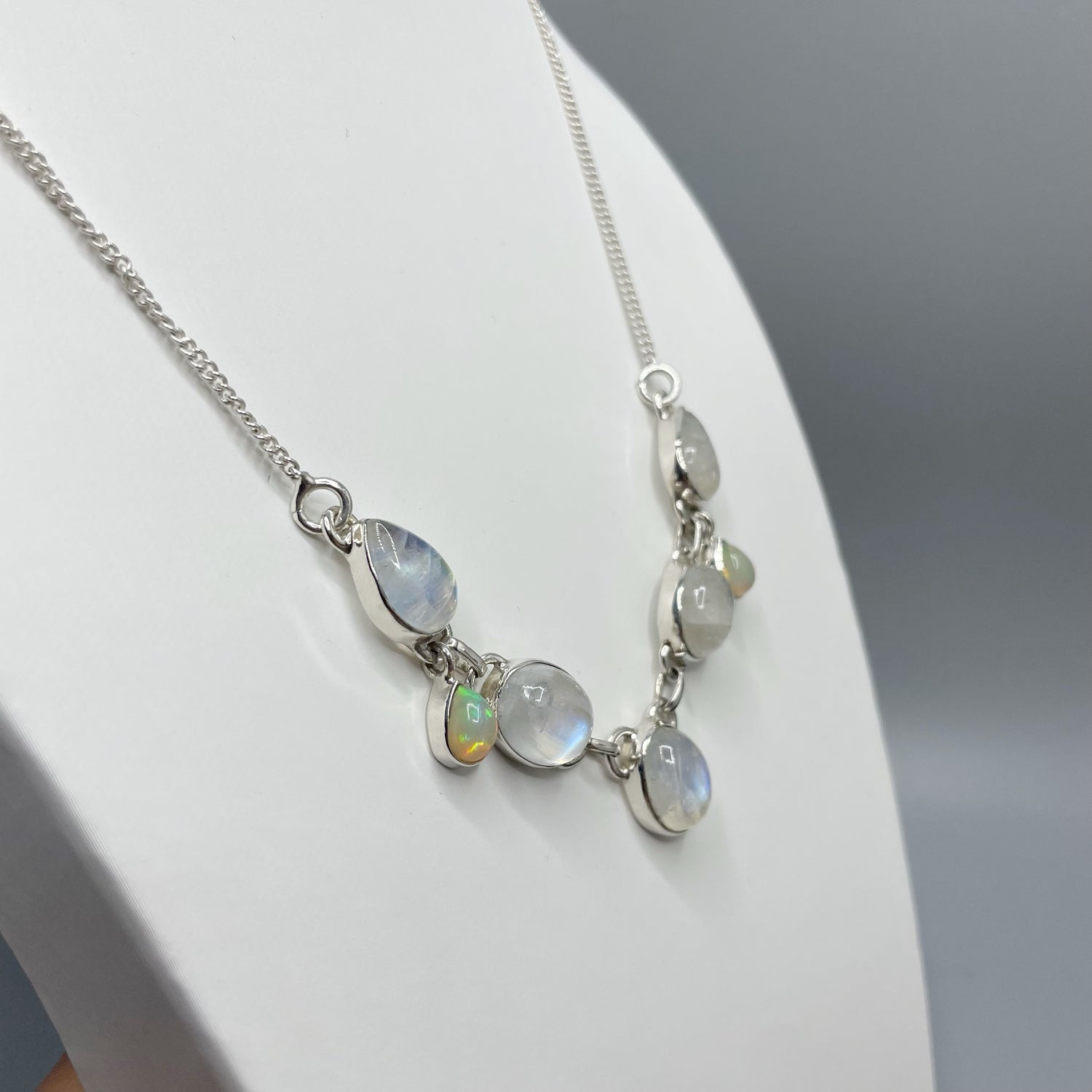 Collana Opale Etiope e Labradorite Bianca - Argento 925