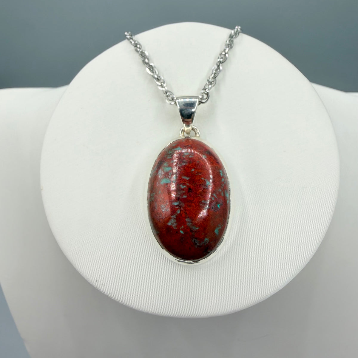 Ciondolo Cuprite e Argento 925 - Ovale