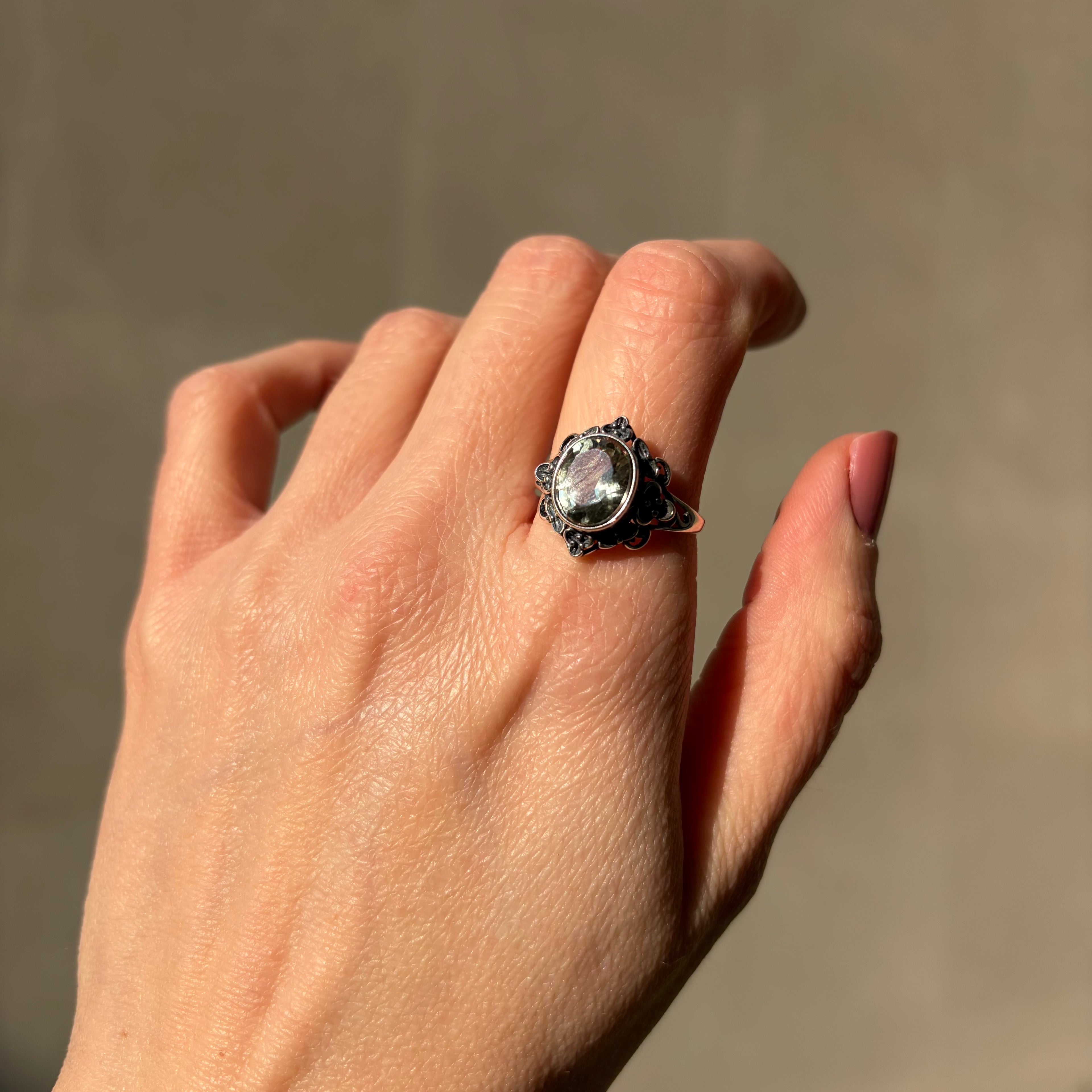 Anello Prasiolite e Argento 925 - Decor