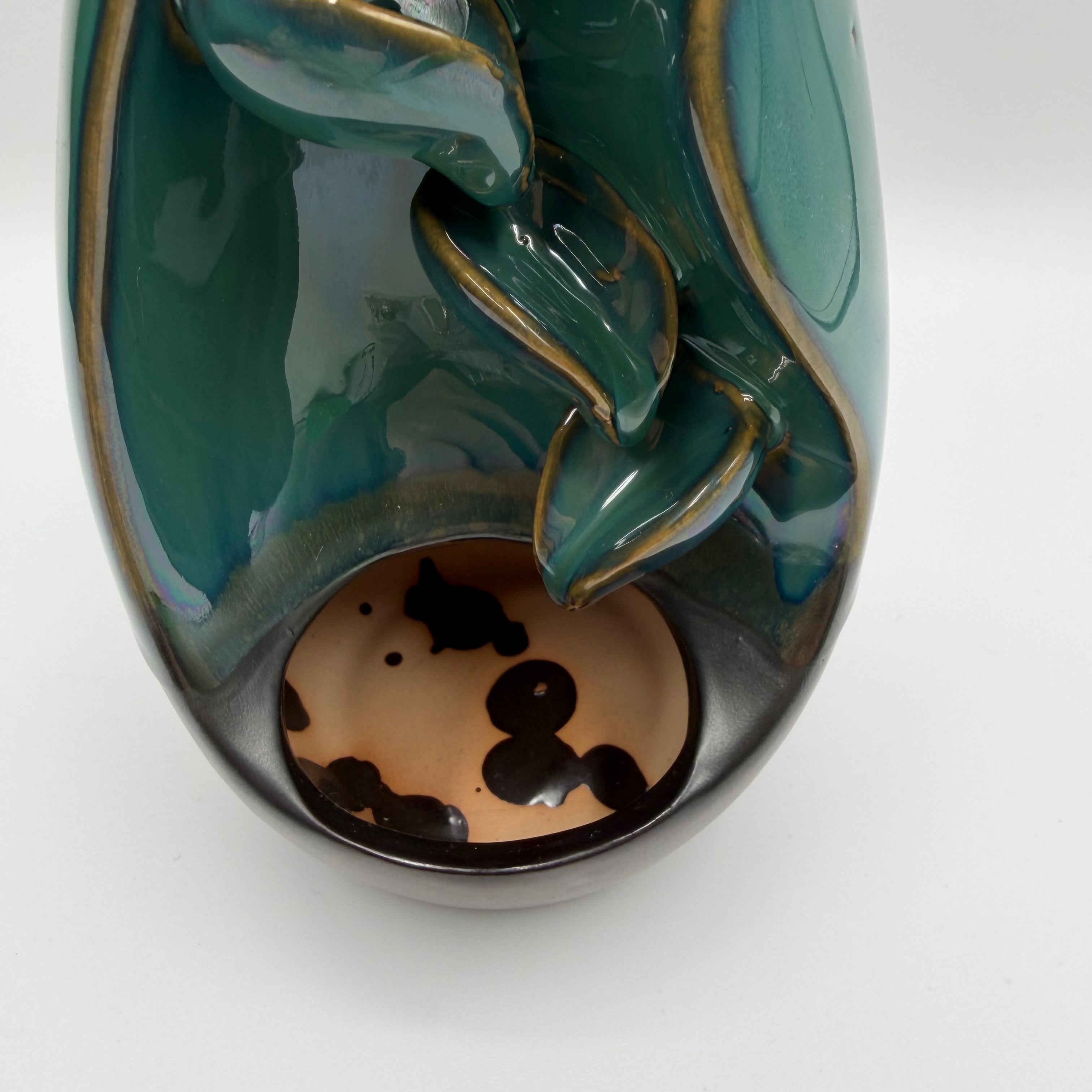 Porta incenso a Cascata - Vasetto color Petrolio