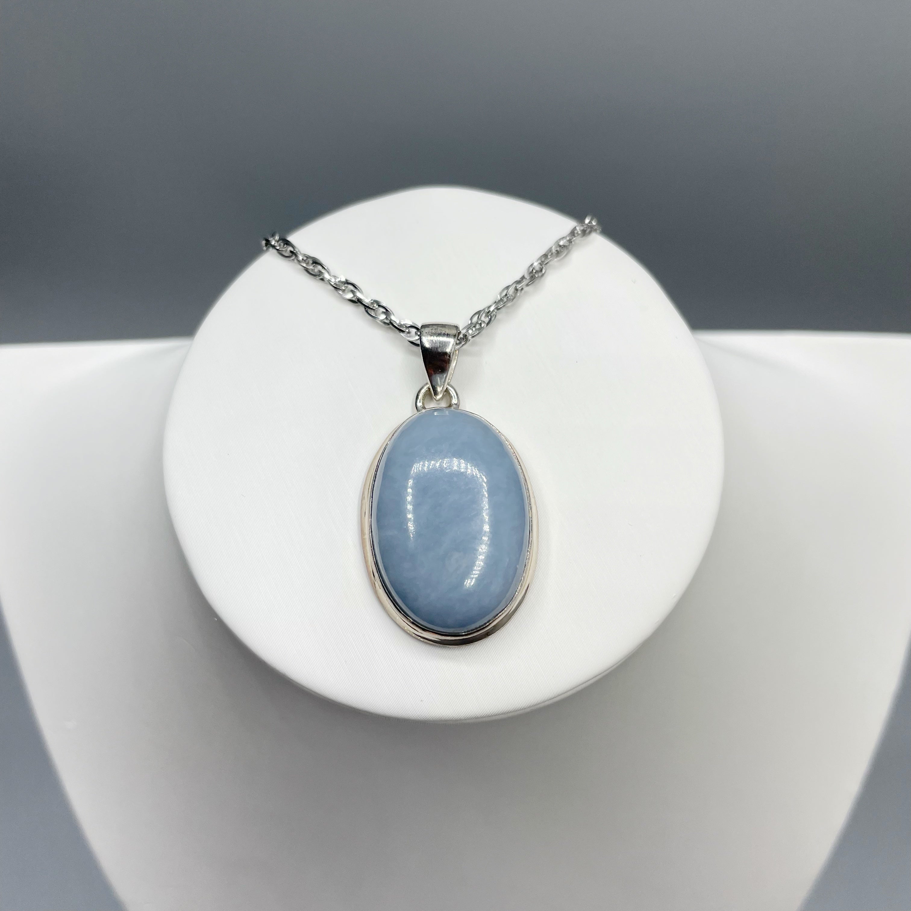 Ciondolo Angelite Ovale - Argento 925